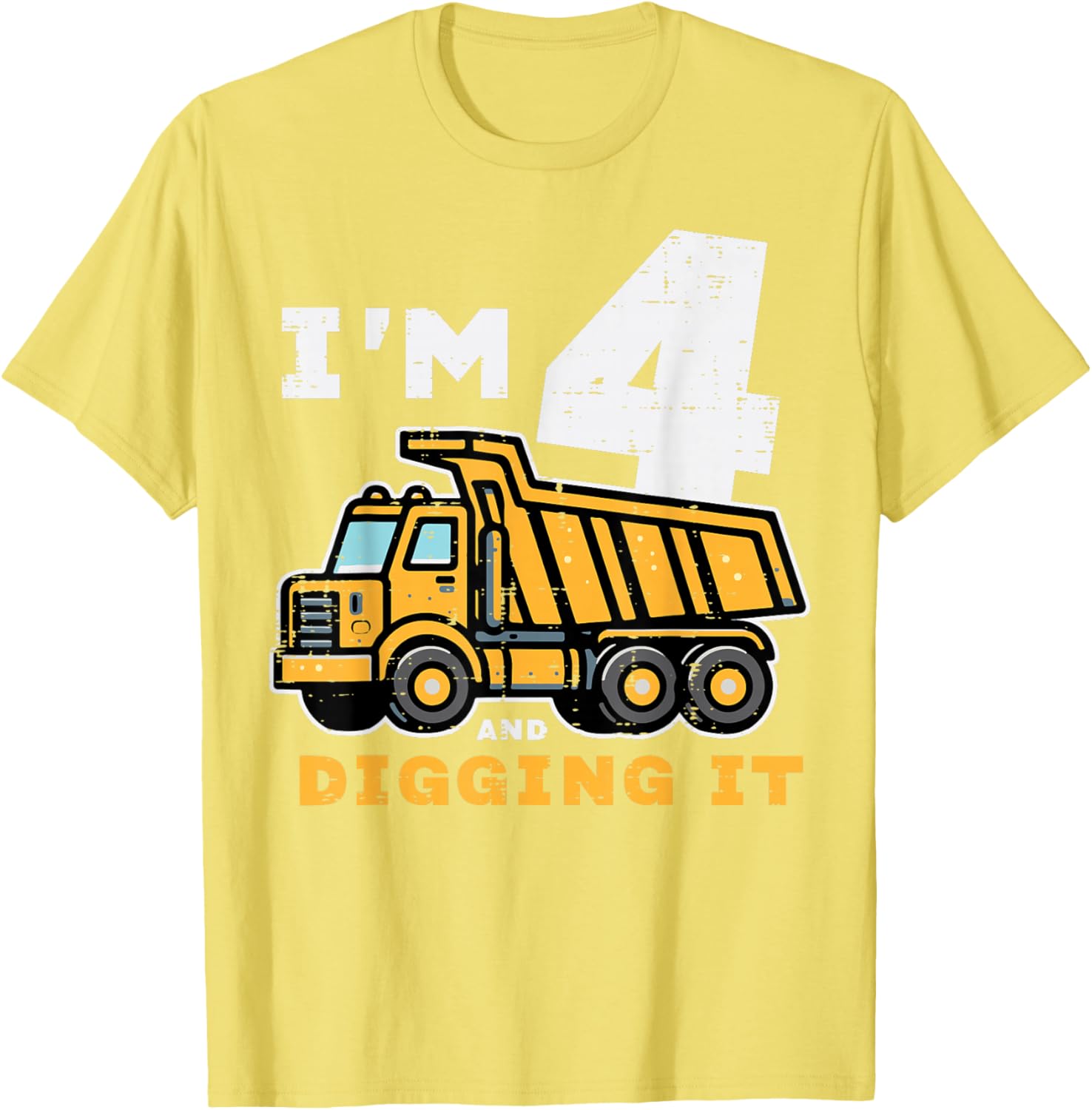 Cute 4th Birthday Dump Truck T-Shirt for Kids - Digging It Design - 12