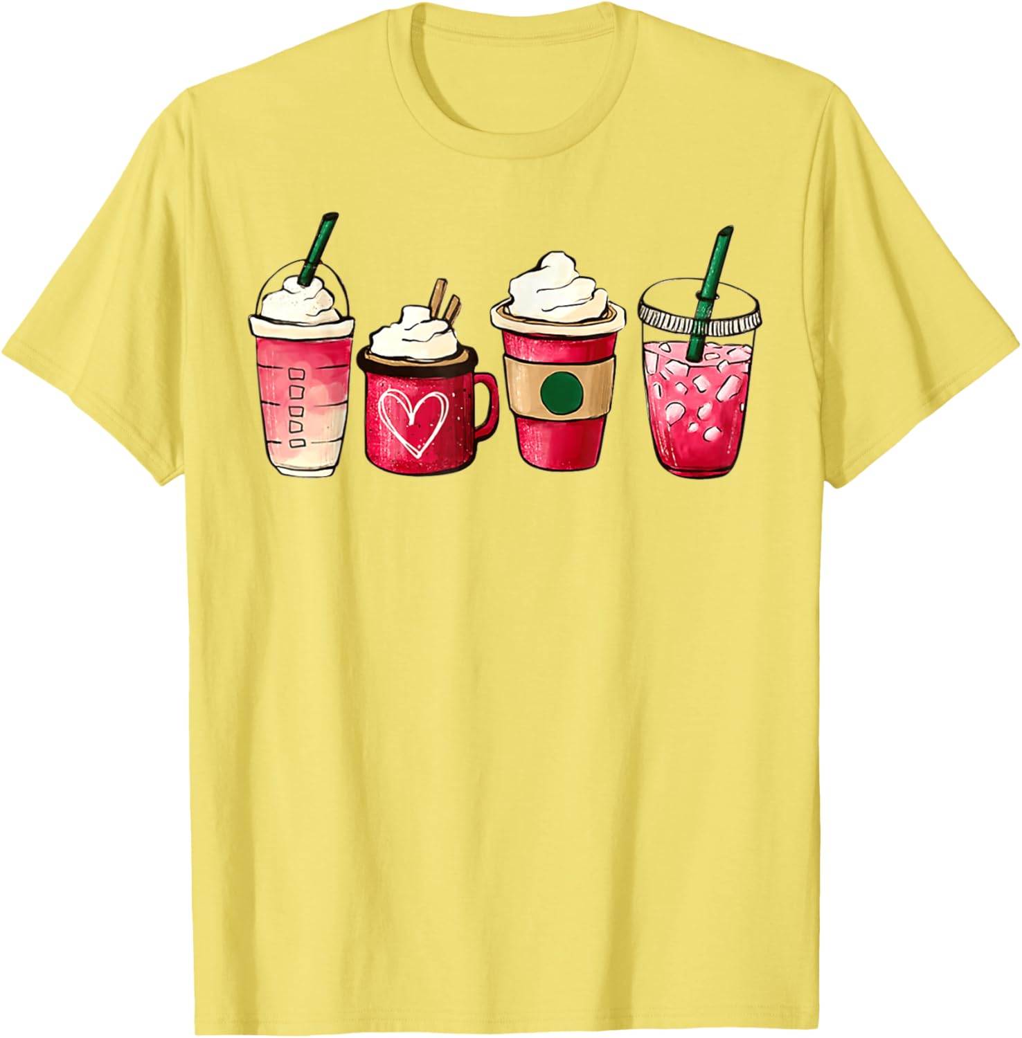 Valentine Heart Latte Iced Coffee T-Shirt for Coffee Lovers - 18