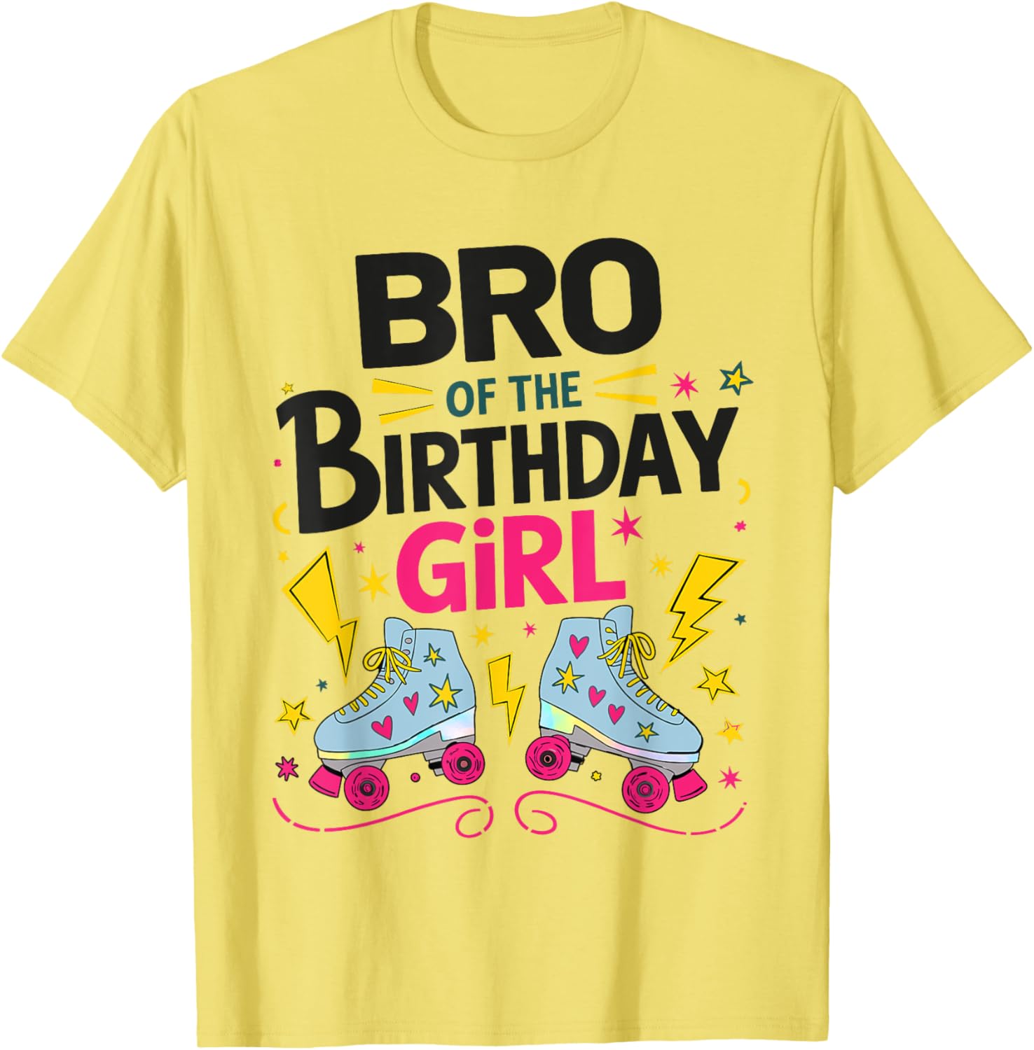 Cool Bro of The Birthday Girl Rolling Skate T-Shirt for Brothers - 5