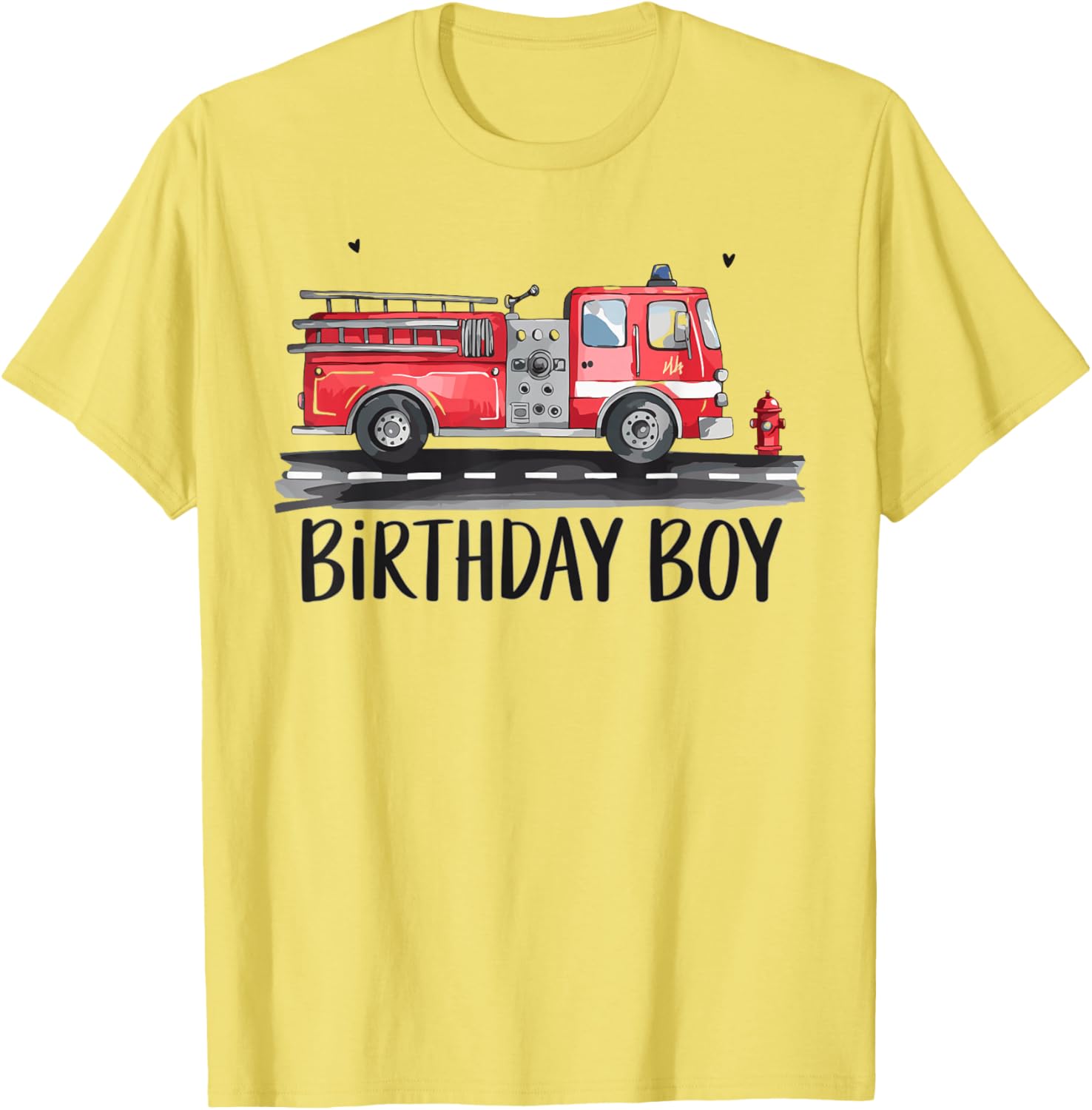 Fire Truck Firefighter Birthday T-Shirt for Boys Family Party - 5