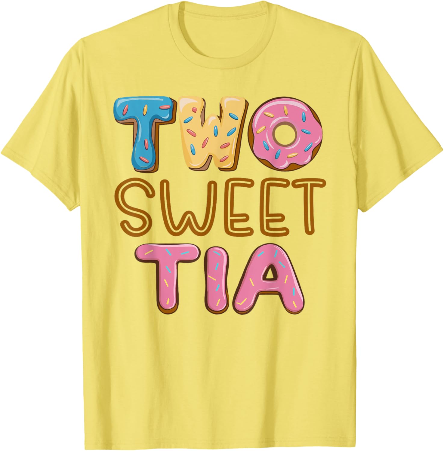 Tia of the Two Sweet Donut Aunt 2nd Birthday Girl Party T-Shirt - 7