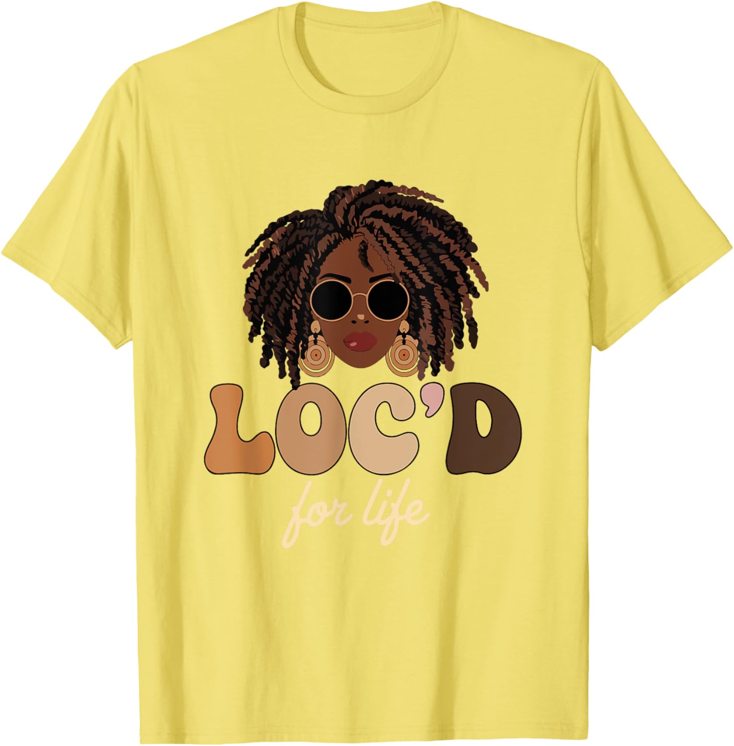 Loc'd For Life Afro Locs Dreadlocks T-Shirt for Melanin Queens - 4
