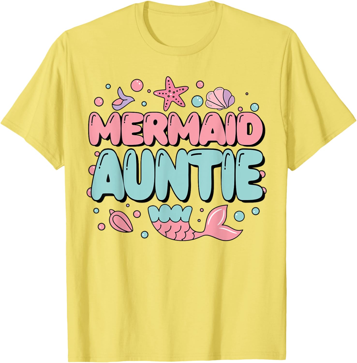 Auntie of The Birthday Mermaid Family Matching Party T-Shirt for Fun Celebrations - 14