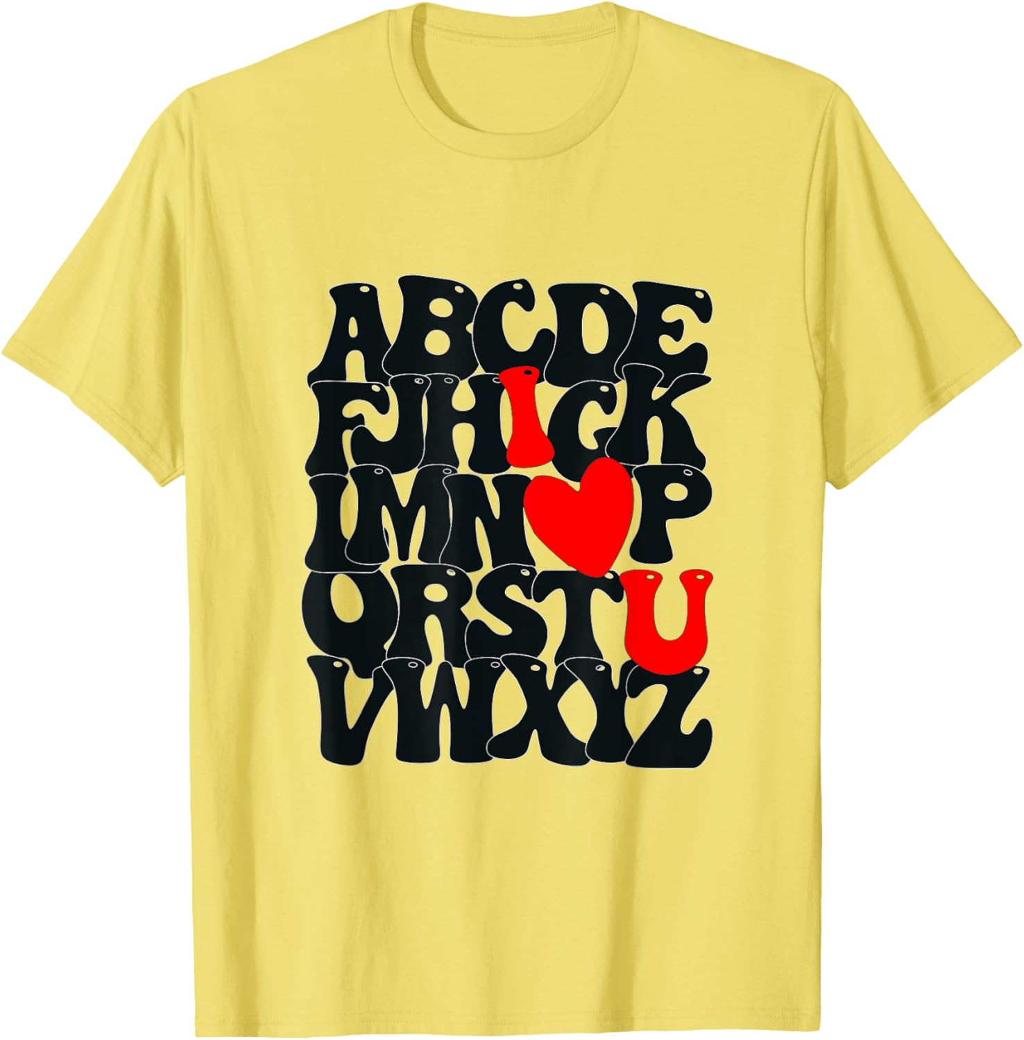 Cute Alphabet ABC I Love You Heart T-Shirt for Valentine's Day Gift - 9