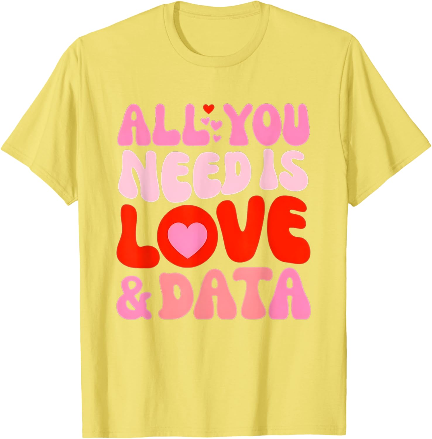 Retro Love and Data Teacher Valentine's Day T-Shirt for Educators - 22
