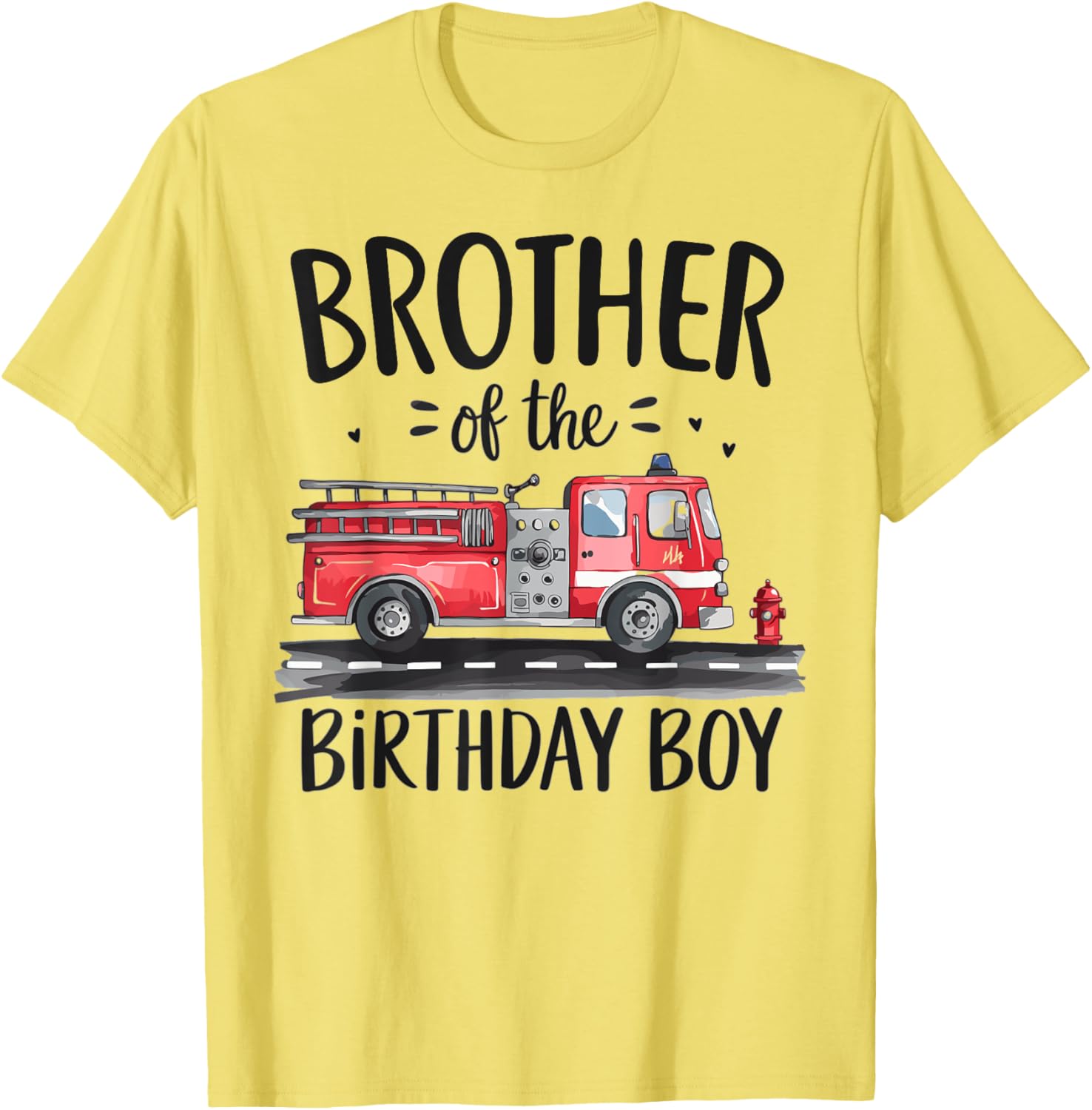 Brother of the Birthday Boy Fire Truck Firefighter T-Shirt for Boys - 1