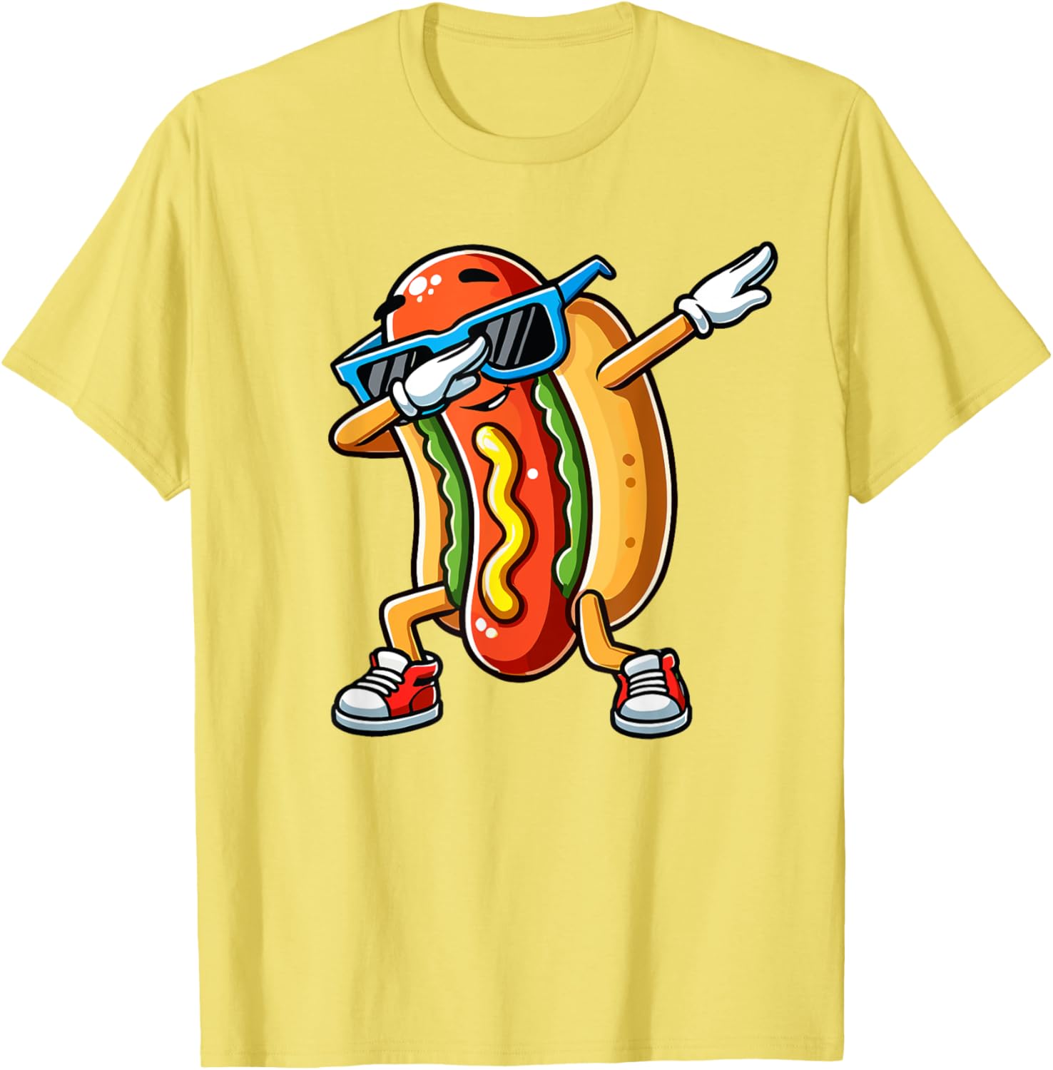 Funny Dabbing Hotdog Sunglasses T-Shirt for Kids Who Love Dogs and Hotdogs - 22