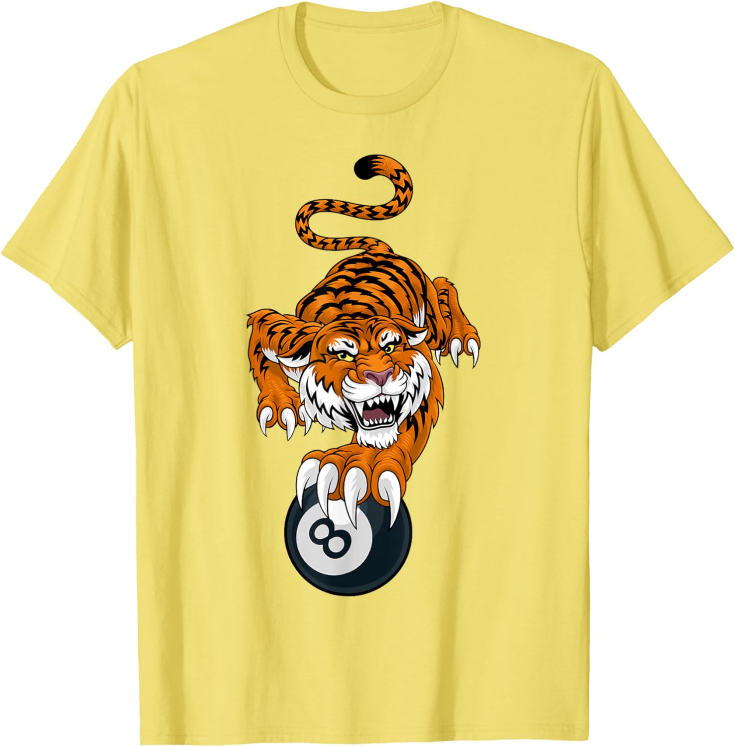 Tiger Angry Pool 8 Ball Billiards Cartoon Character T-Shirt for Fun Style - 16