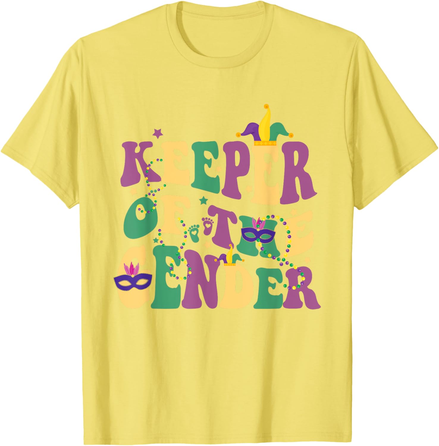 Keeper Of The Gender Reveal Mardi Gras Baby Shower T-Shirt for Fun Celebrations - 11