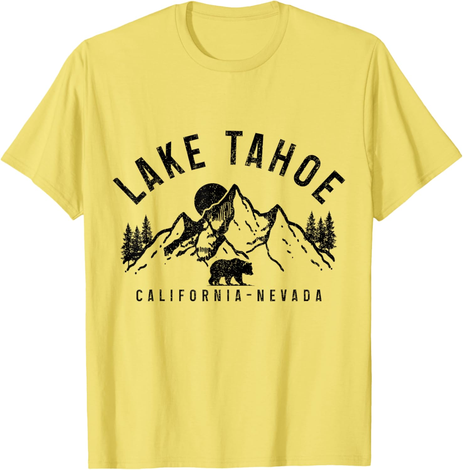 Vintage Bear Graphic T-Shirt Lake Tahoe Mountains Nature Lovers Apparel - 16