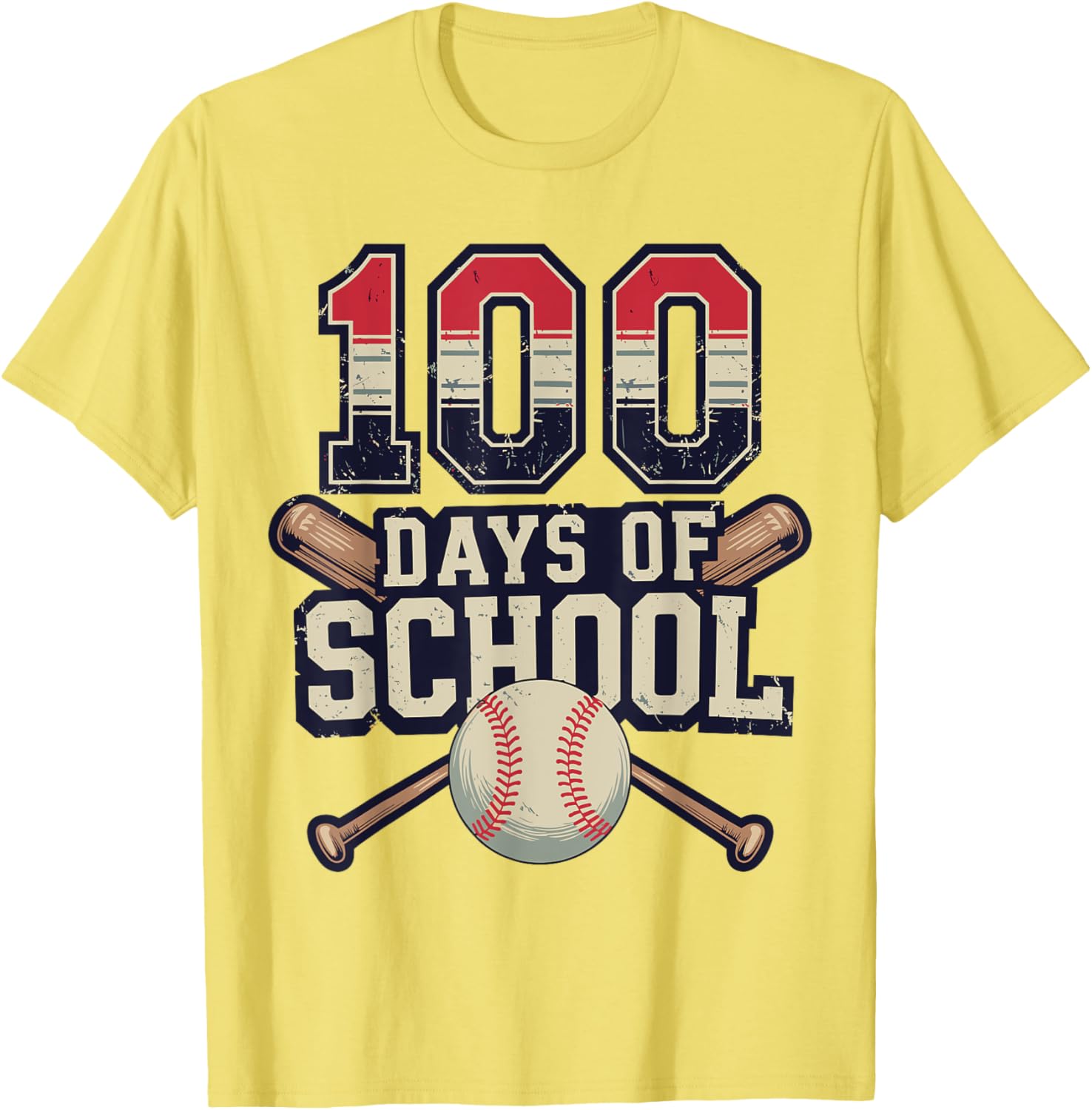 Vintage Baseball Theme 100 Days of School Celebration T-Shirt for Kids - 2