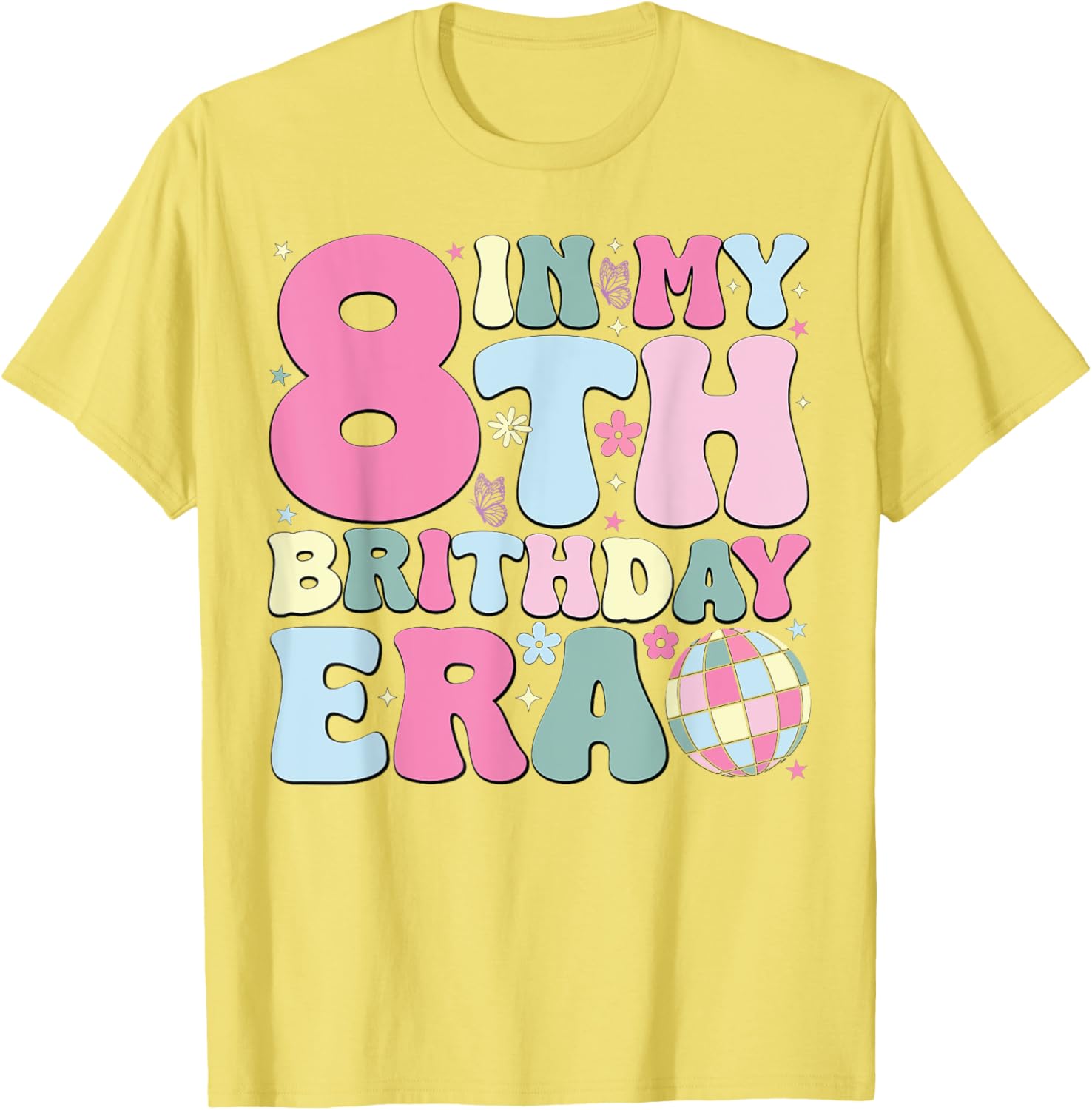 In My 8th Birthday Era Pink T-Shirt for 8 Year Old Birthday Girls - 11