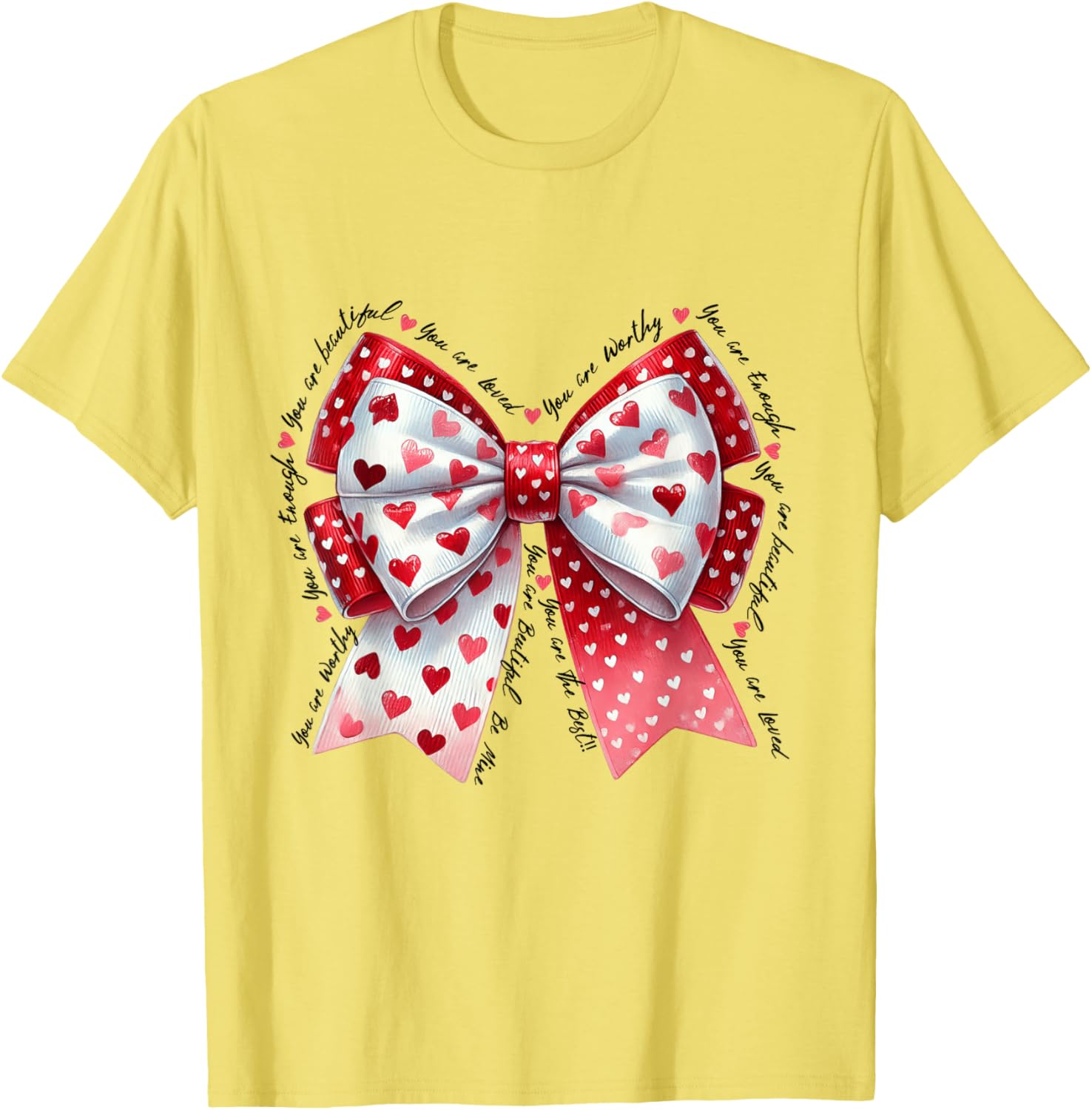 Adorable Cute Coquette Bow Ribbon Valentines Day T-Shirt for Women - 12