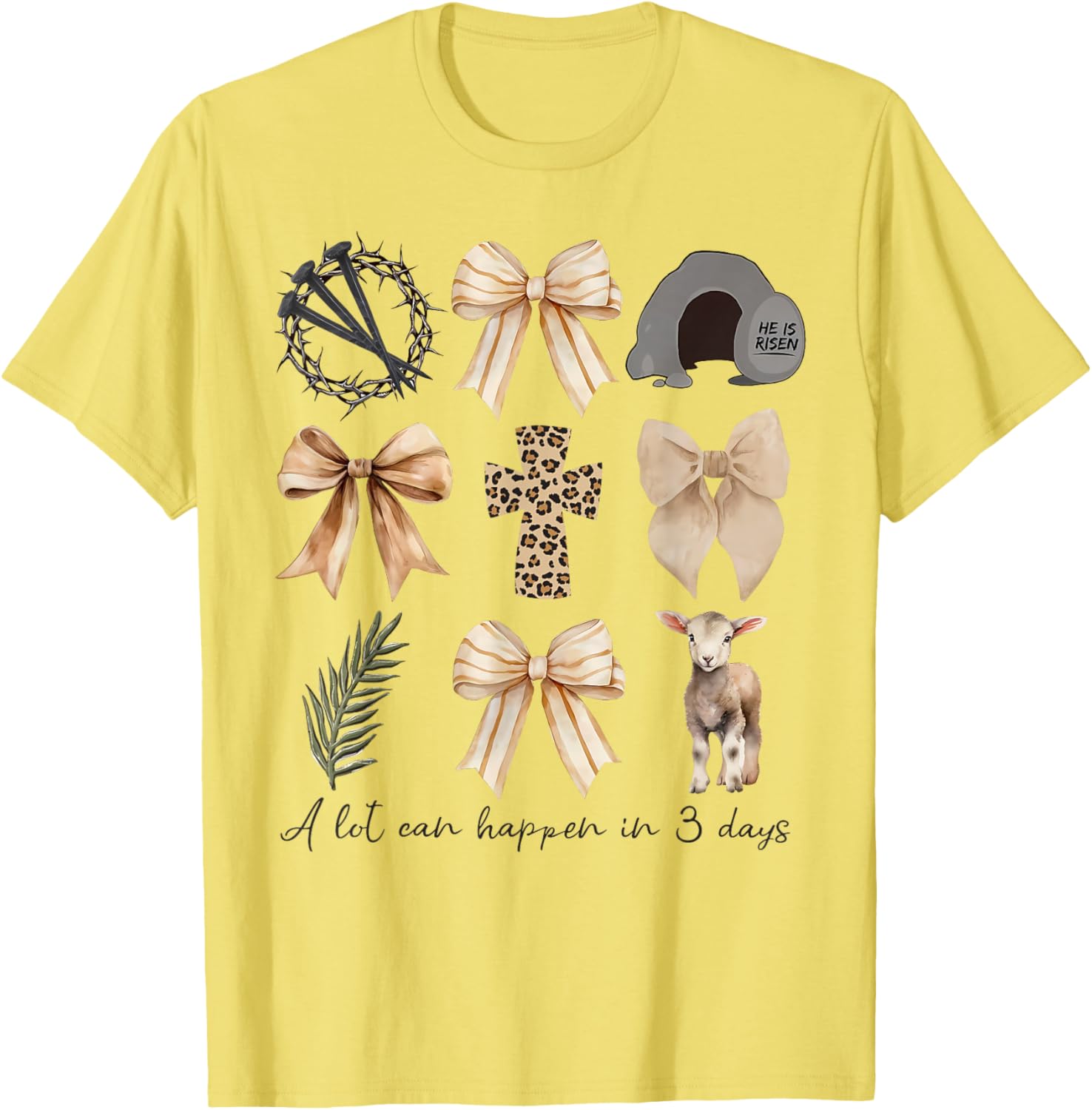 Coquette Bow Christian Easter T-Shirt – A Lot Can Happen in Three Days - 2