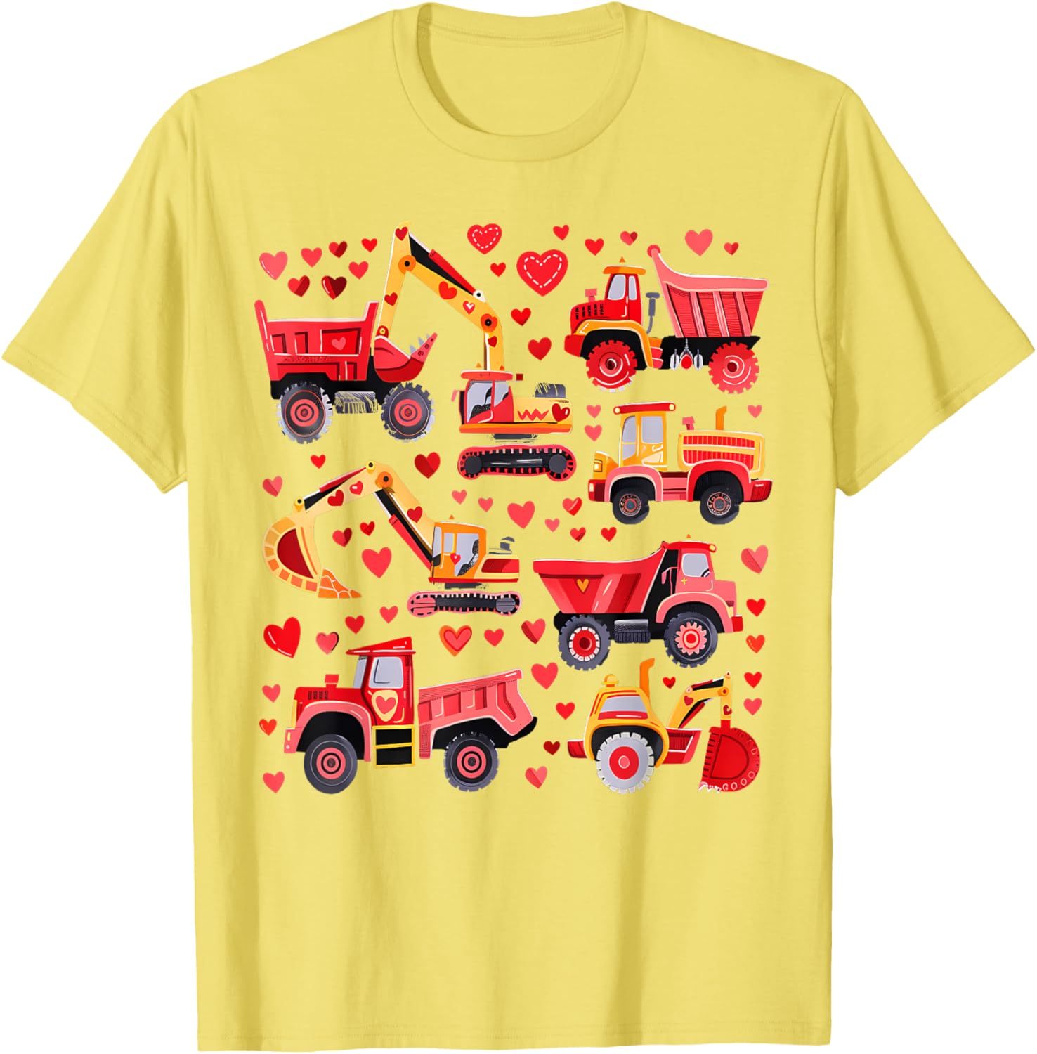 Loads of Love Construction Trucks Valentine's Day T-Shirt for Toddler Boys - 12