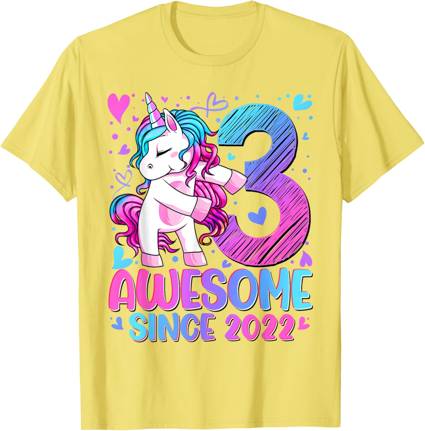 Cute Unicorn T-Shirt for 3 Year Old Girls Birthday Party Gifts - 10