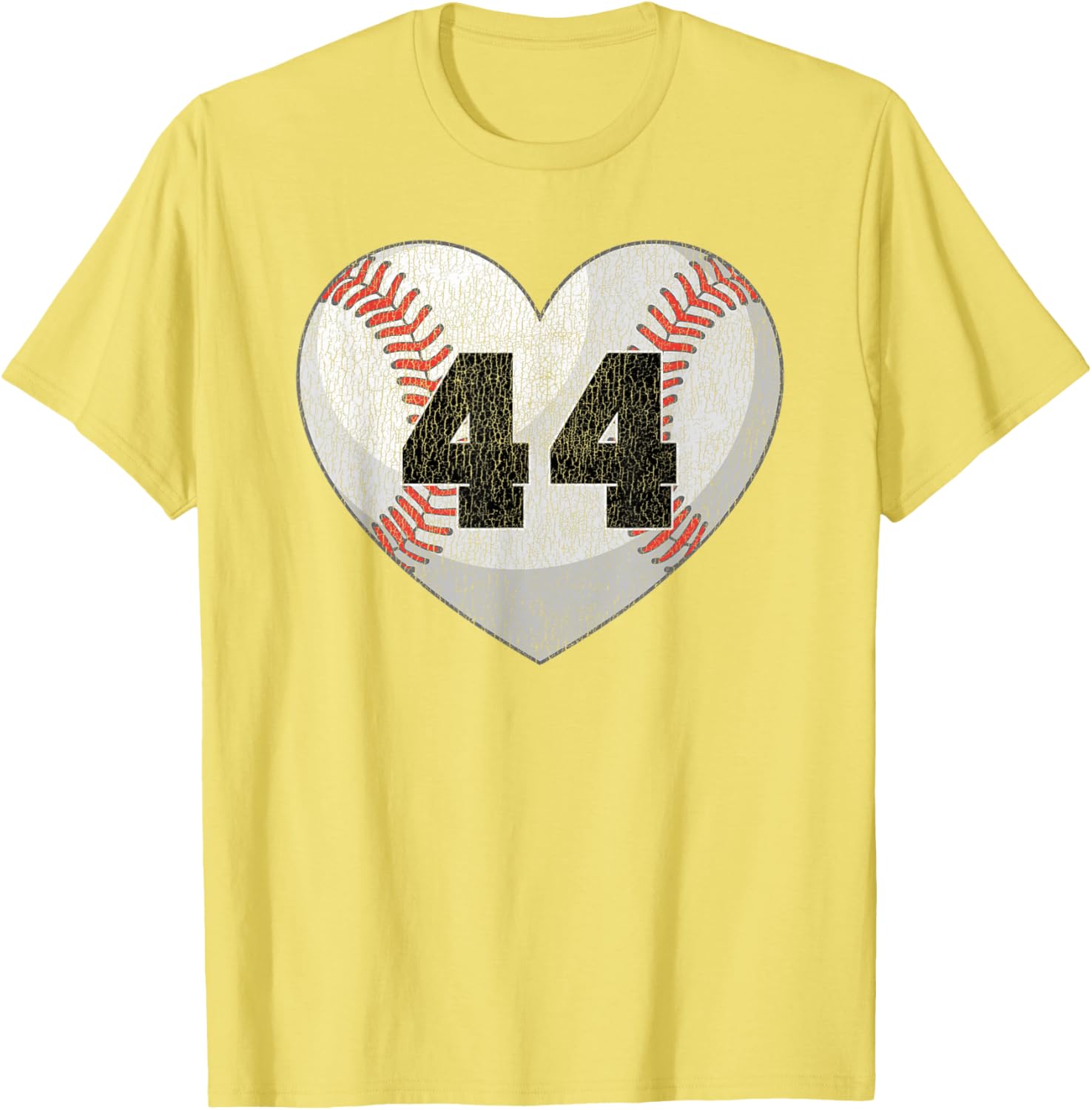 Cute Baseball Number 44 Distressed Heart T-Shirt for Baseball Moms - 7
