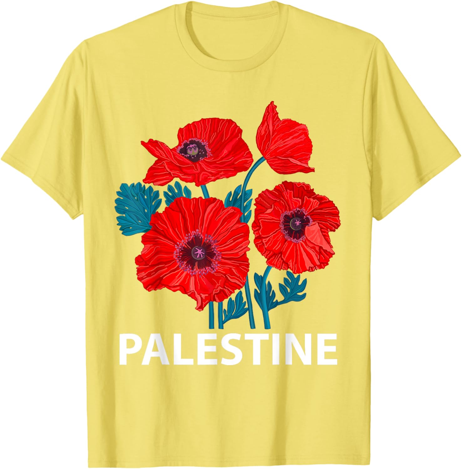 Palestine Patriotic Poppy T-Shirt for Palestinian Resistance Support - 1