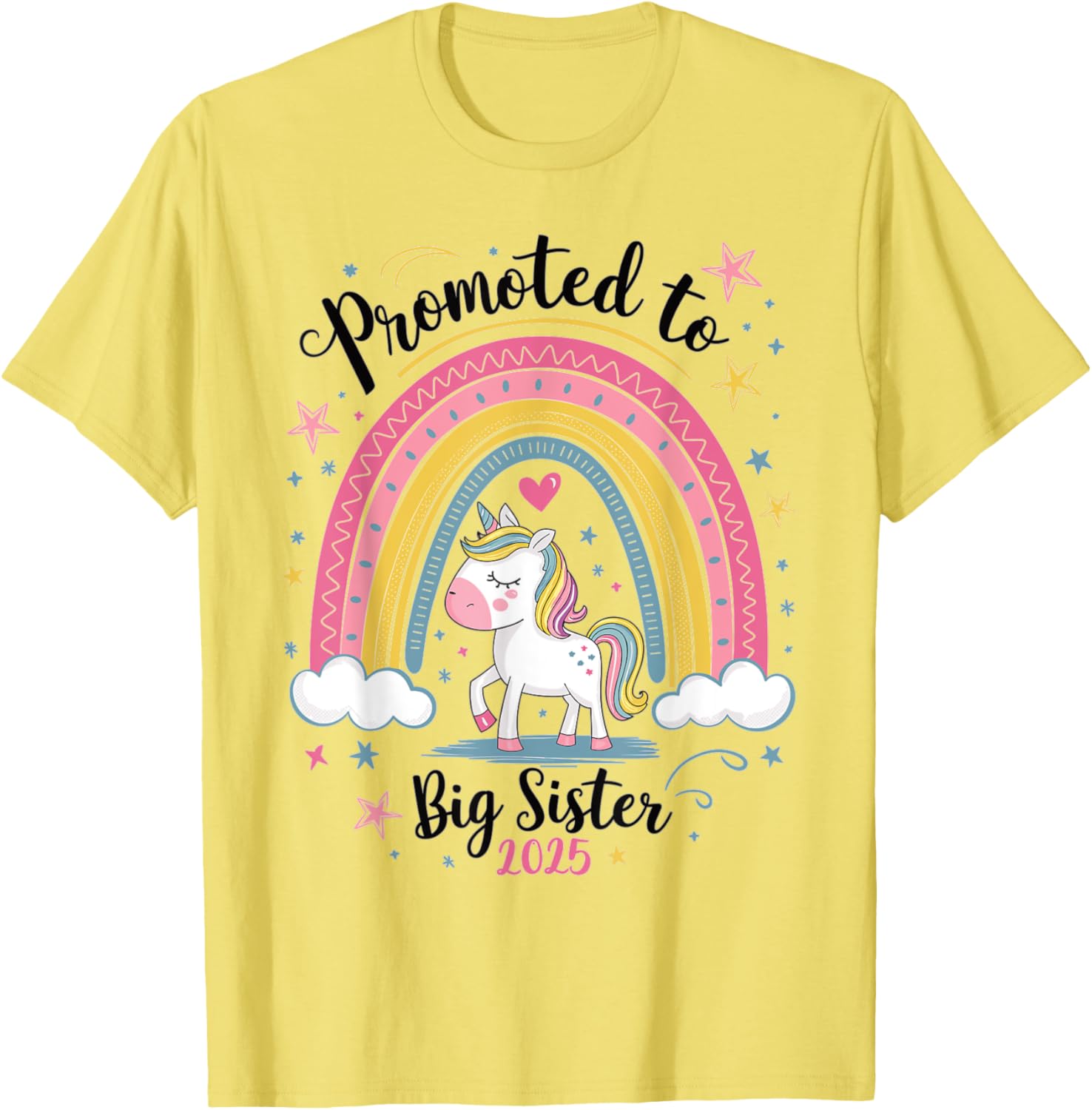 Promoted To Big Sister 2025 Unicorn T-Shirt for Fun Announcements - 2