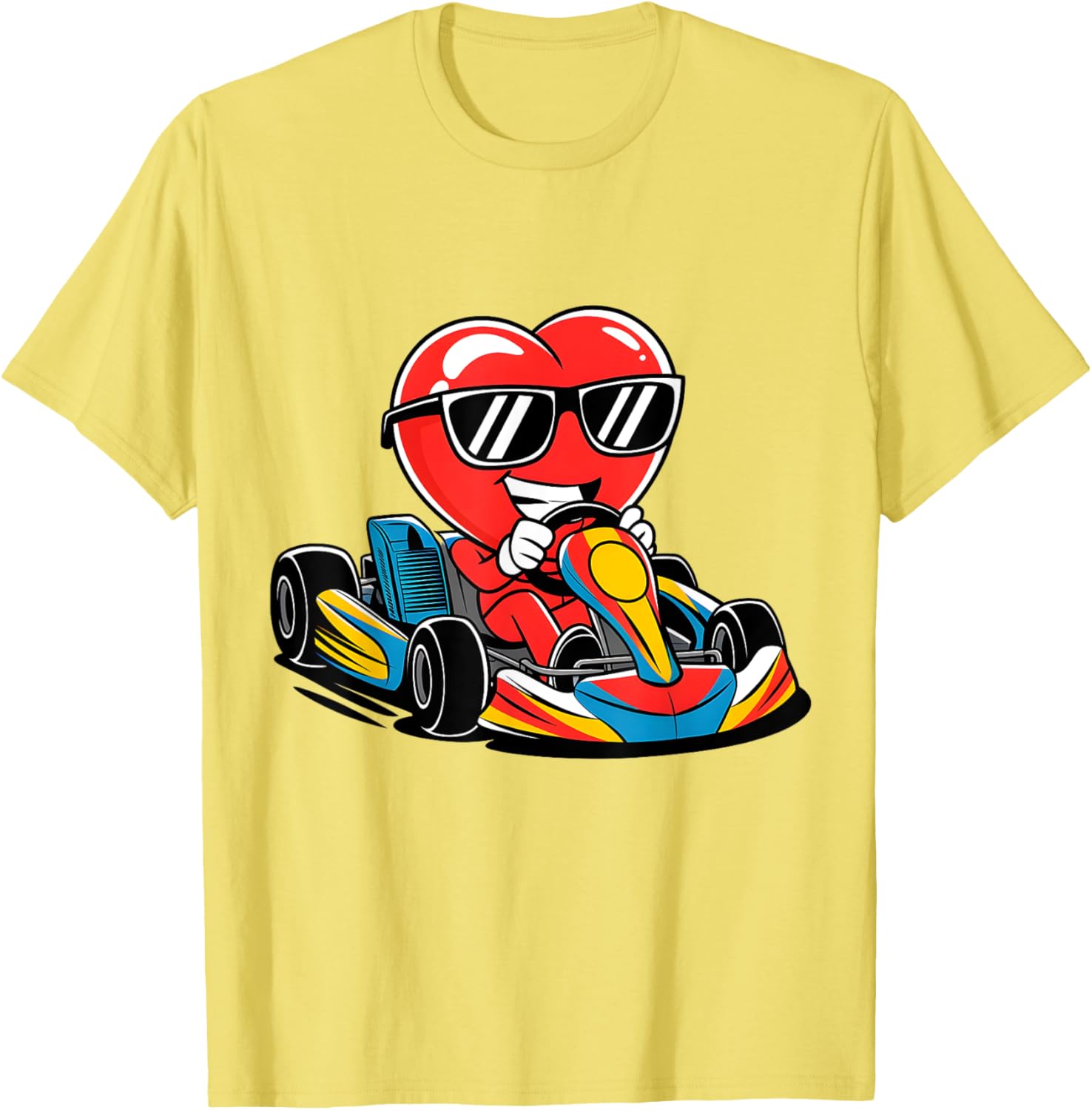 Heart Racing Go-Kart Valentine's Day T-Shirt for Boys and Girls - 17