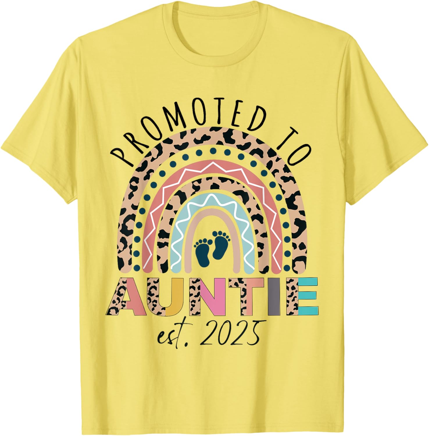 Promoted to Auntie Est 2025 Cute Mothers Day T-Shirt Gift for Aunties - 5