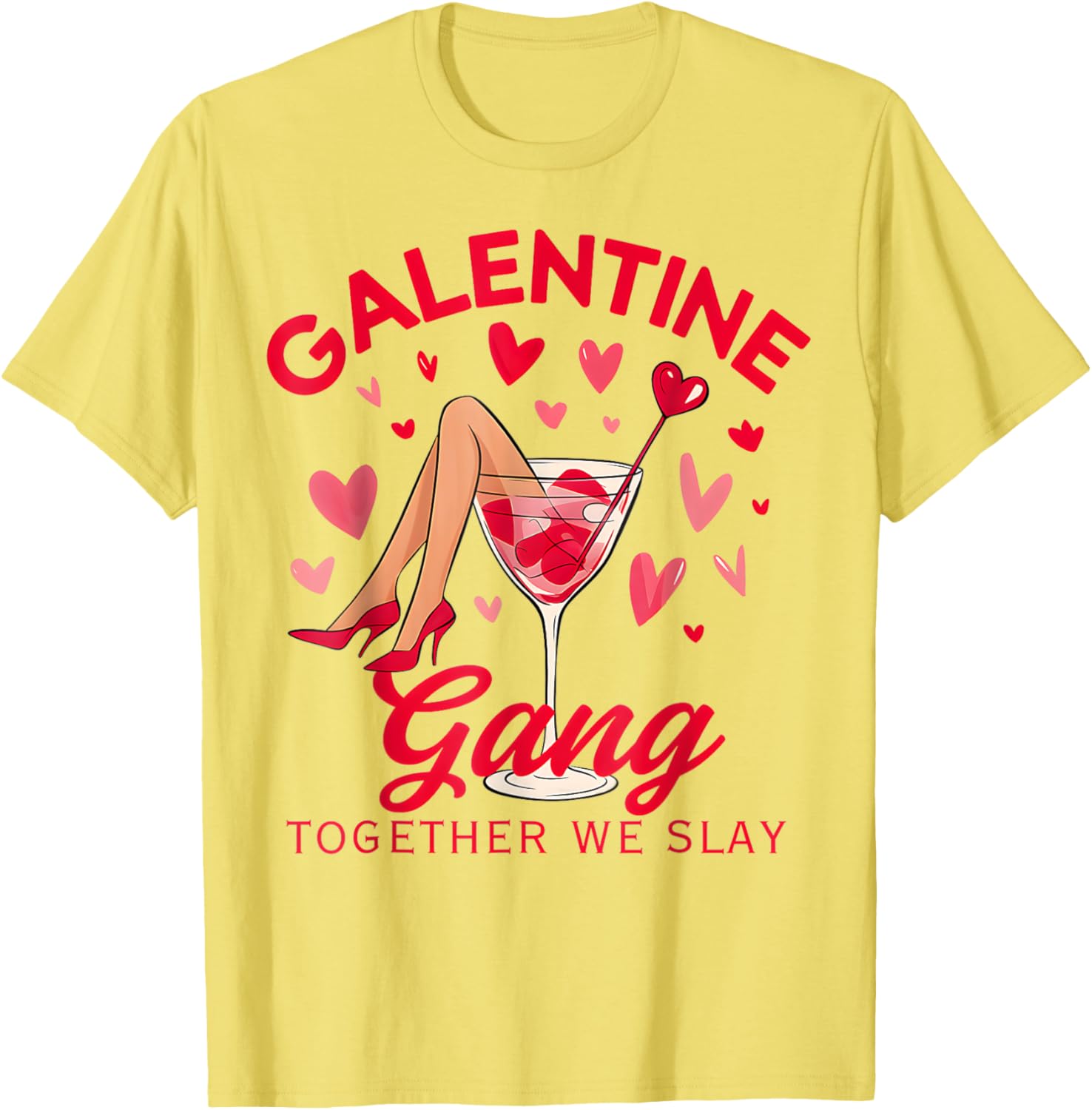 Galentine Gang Together We Slay Valentine's Day T-Shirt for Women and Girls - 4