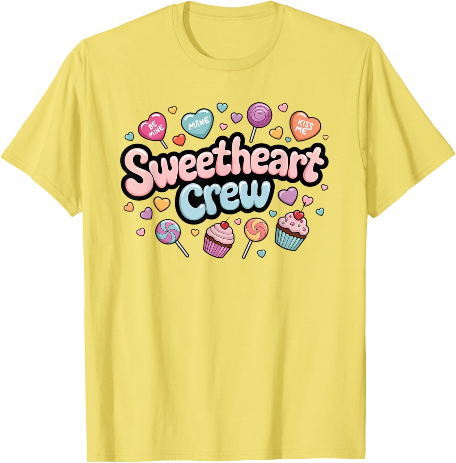 Sweetheart Crew Pastel Candy Cupcake T-Shirt for Fun and Fashion Lovers - 16