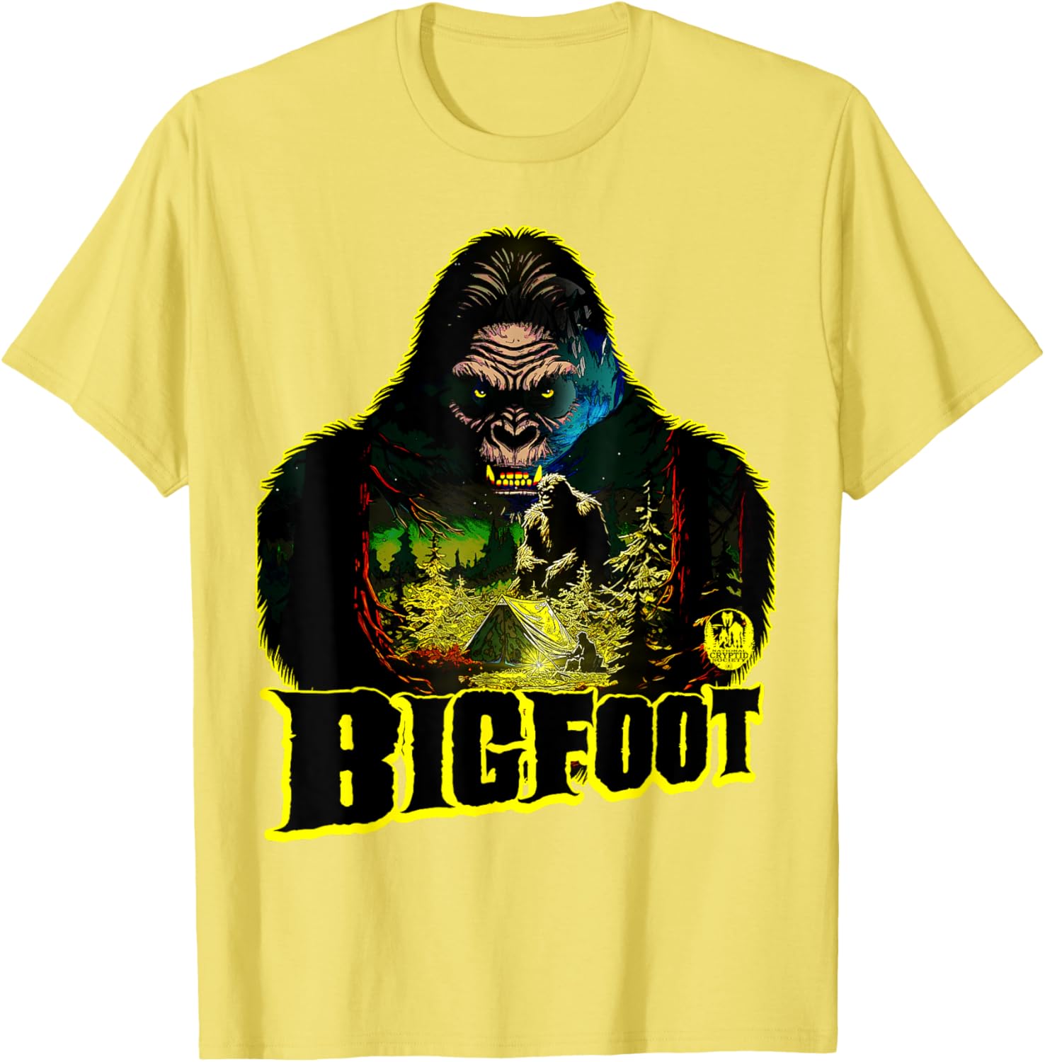 Bigfoot Scary Camping Sasquatch Tent T-Shirt for Outdoor Adventures - 1