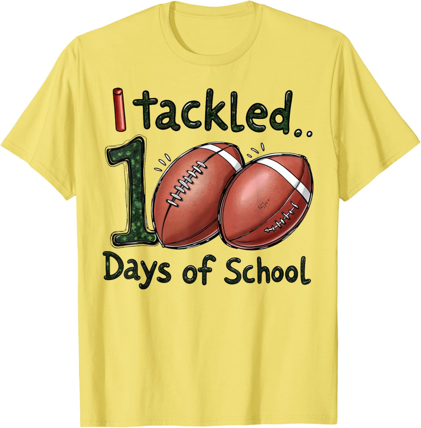 100 Days of School Football Boys T-Shirt for Celebrating Milestones - 13