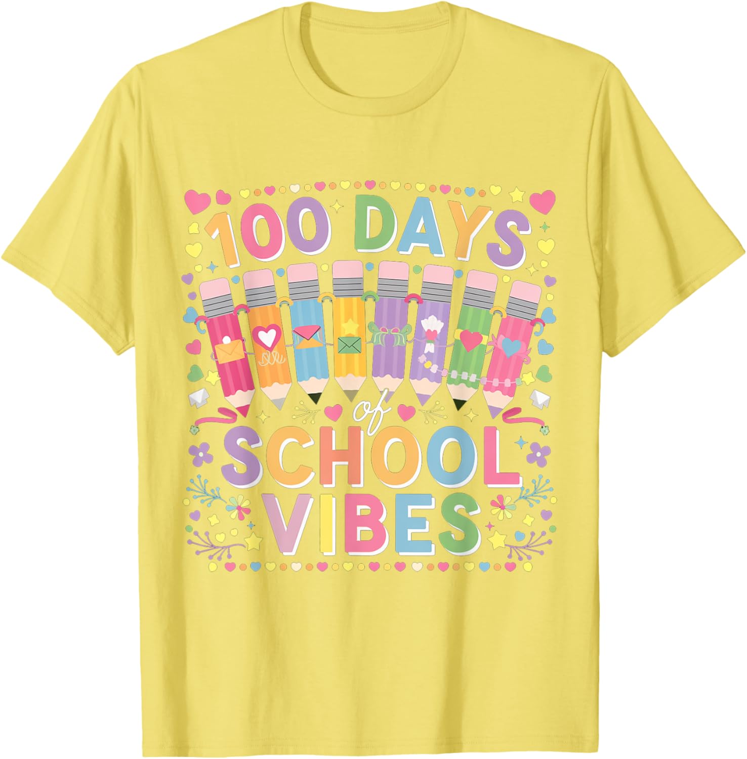 Cute Heart 100th Day of School T-Shirt for Kids Fun Celebration Wear - 16