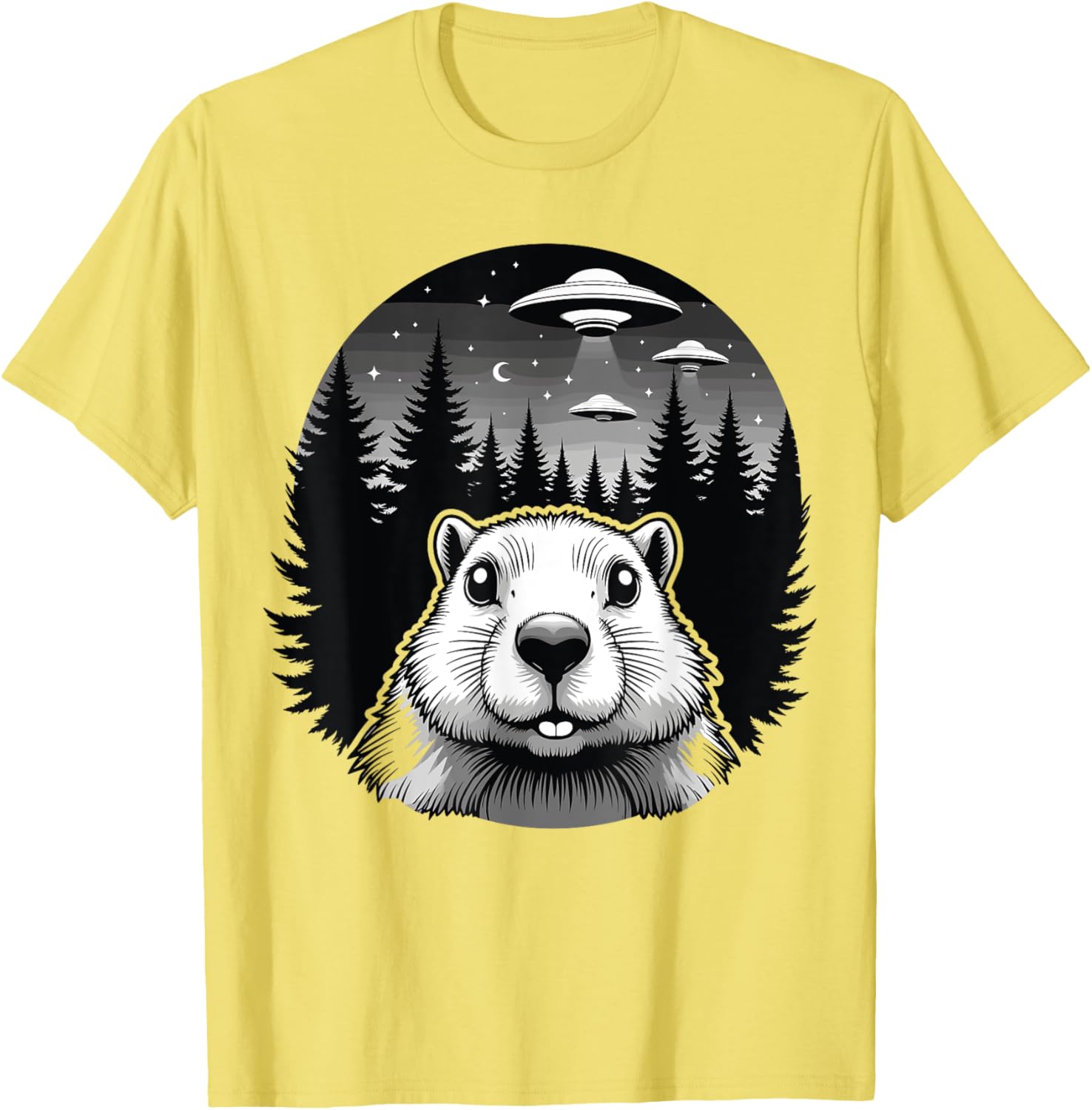 Funny Groundhog Day T-Shirt with UFOs and Aliens - Unique Gift Idea - 6