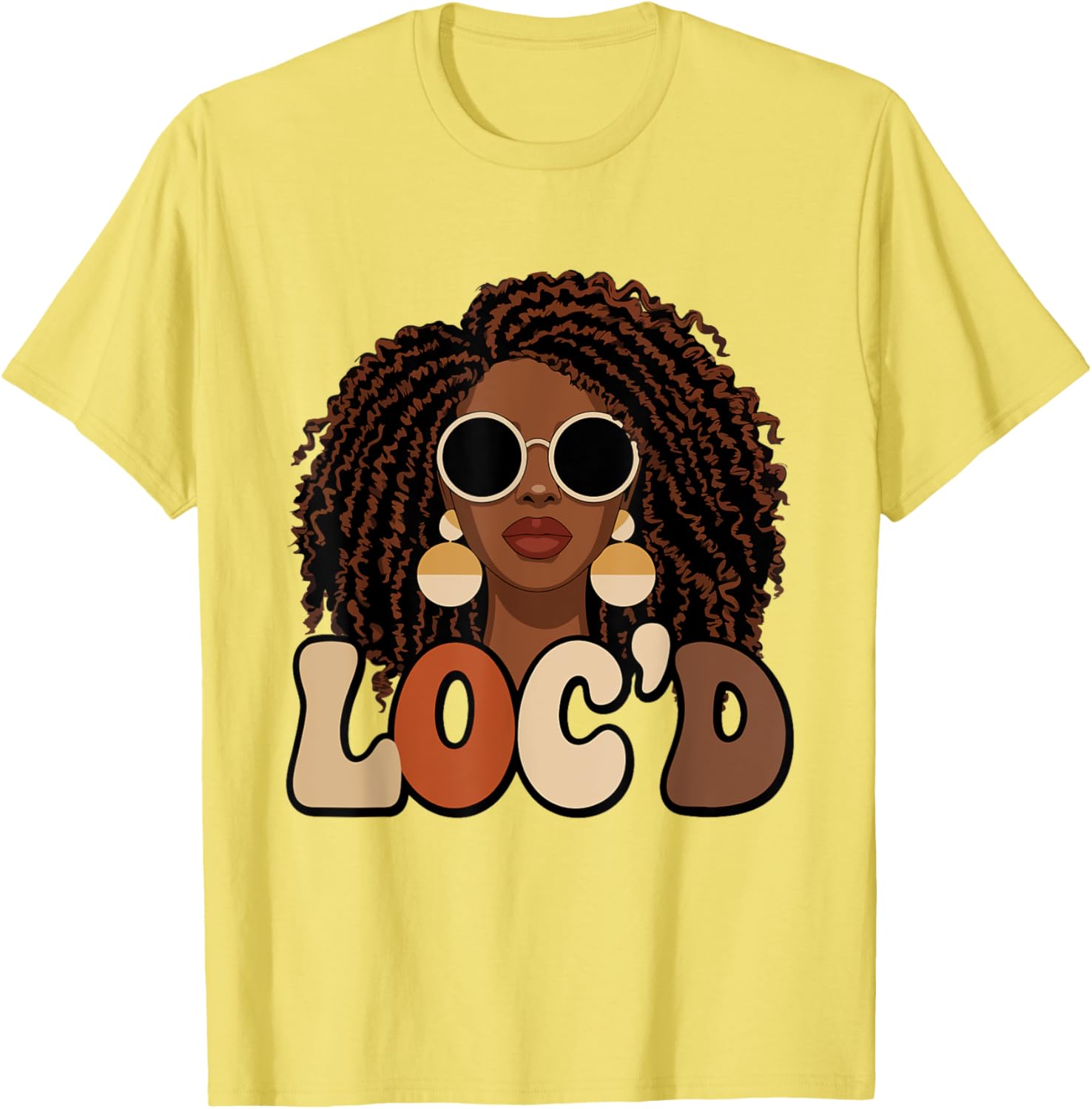 Loc'd For Life Afro Locs T-Shirt for Black Melanin Women Stylish Tee - 12