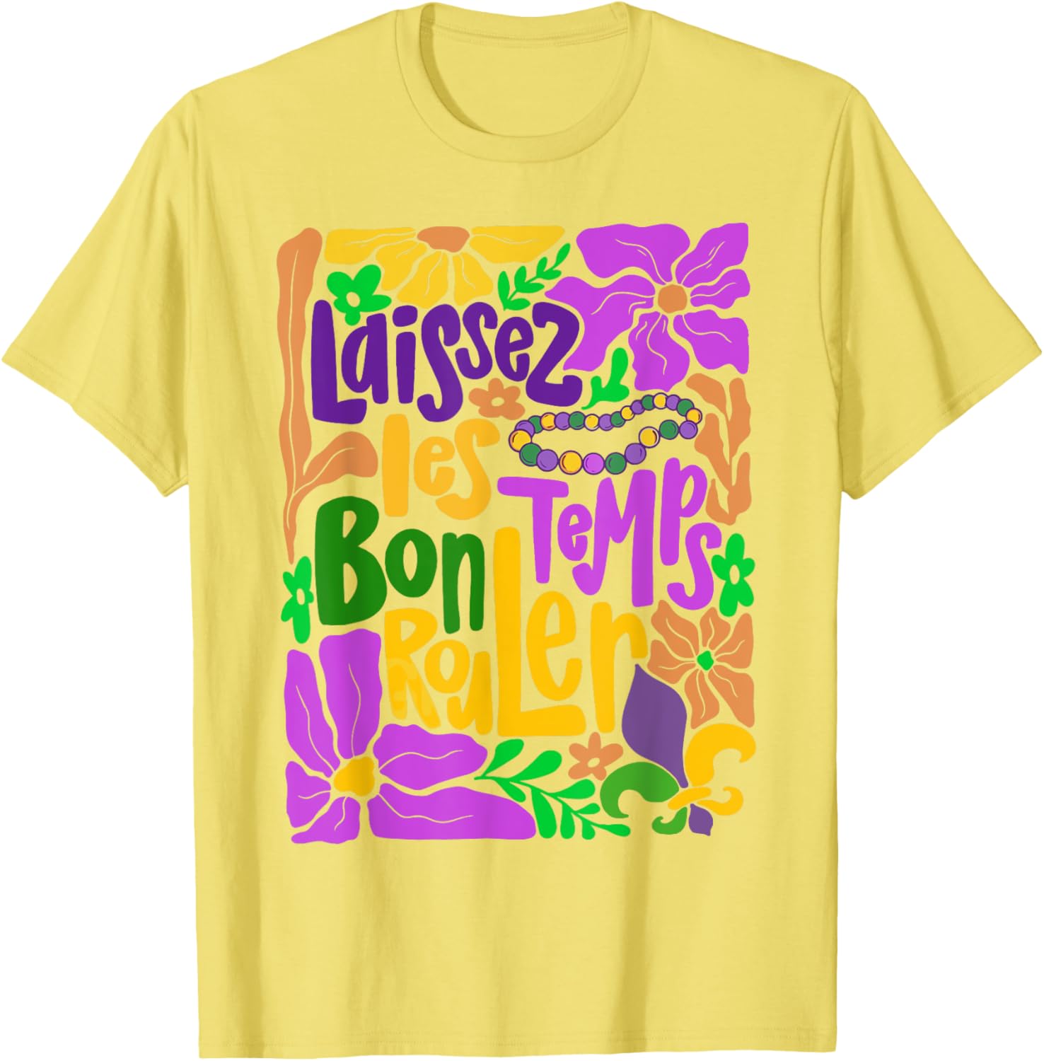 Laissez Les Bon Temps Rouler Mardi Gras Boho Floral T-Shirt for Fun Celebrations - 24