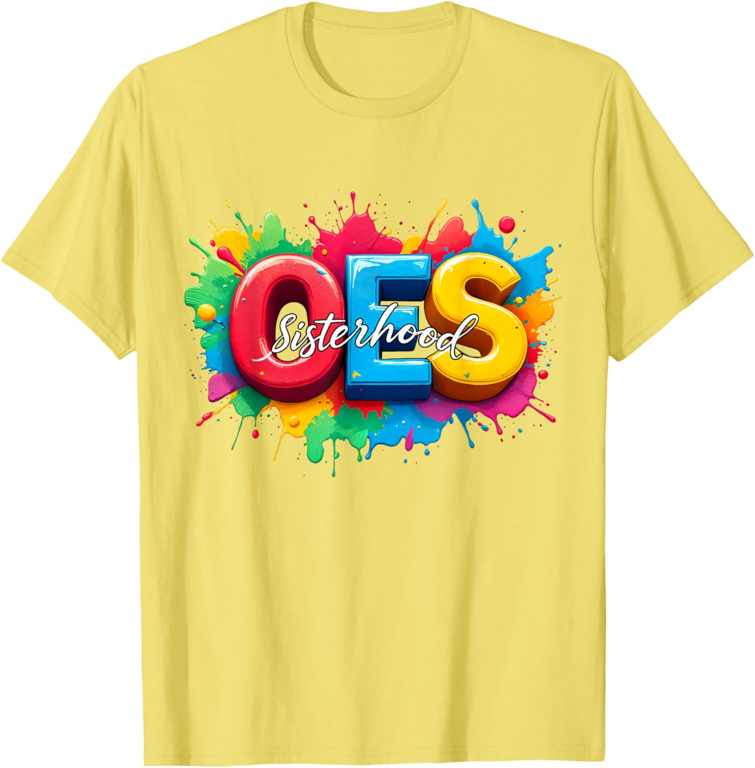 Colorful OES Sisterhood Watercolor T-Shirt for Eastern Star Fans - 29