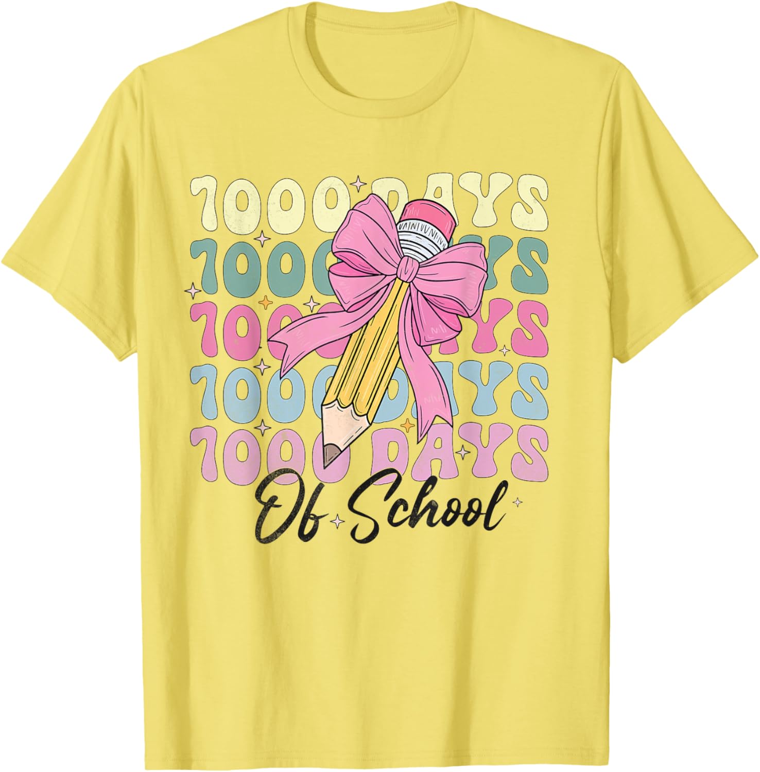 1000 Days of School Girls Coquette Bow T-Shirt for Celebration Fun - 13