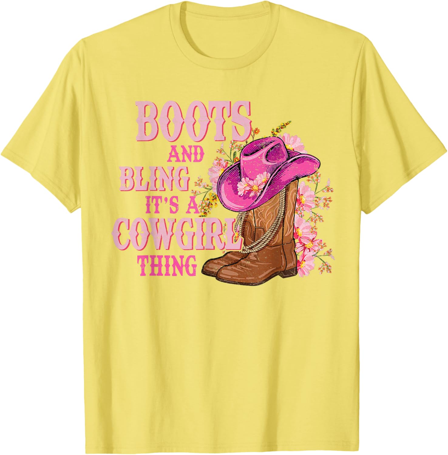 Cowgirl Style Boots and Bling Rodeo Love T-Shirt for Country Girls - 11