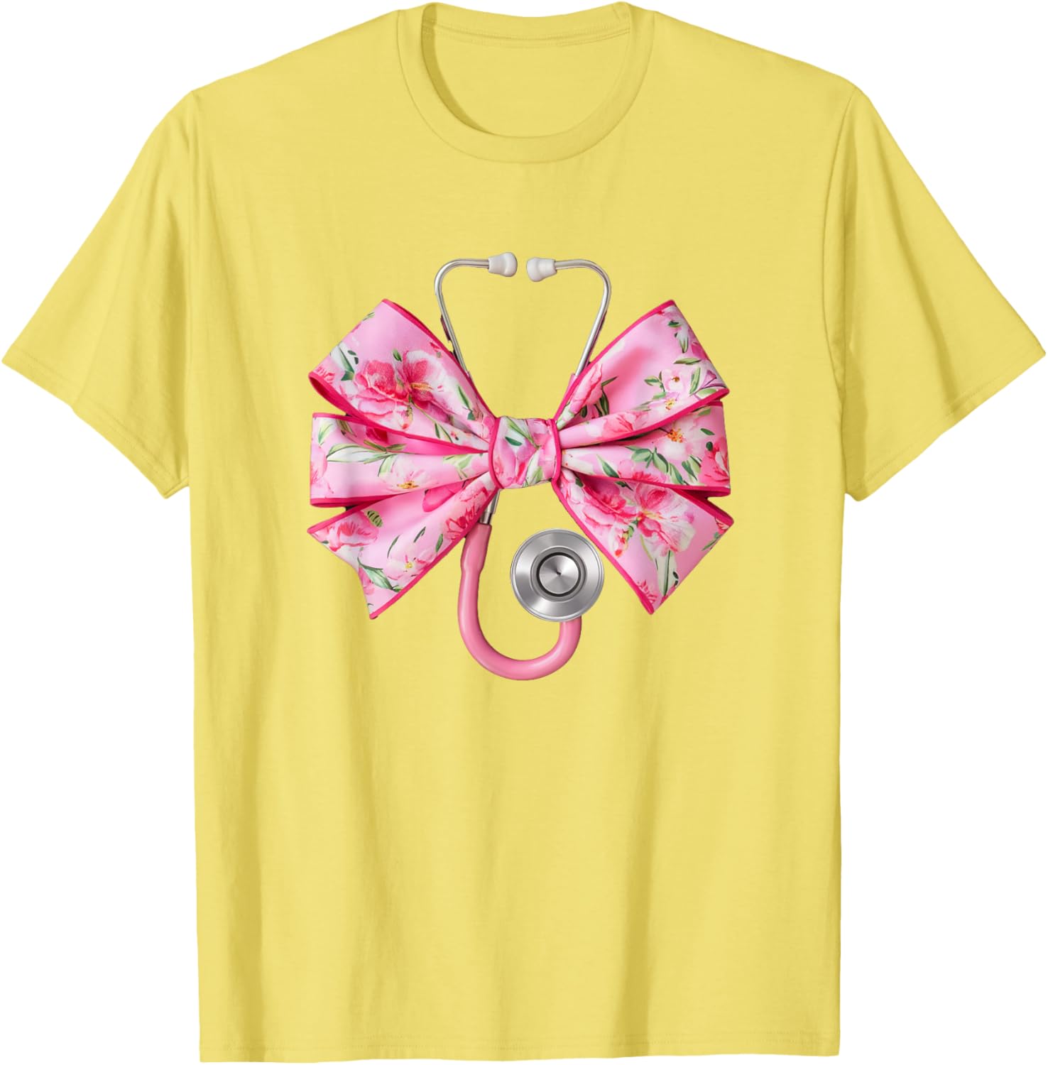 Pink Coquette Nurse Stethoscope Bow T-Shirt for Nurse Appreciation Gift - 23