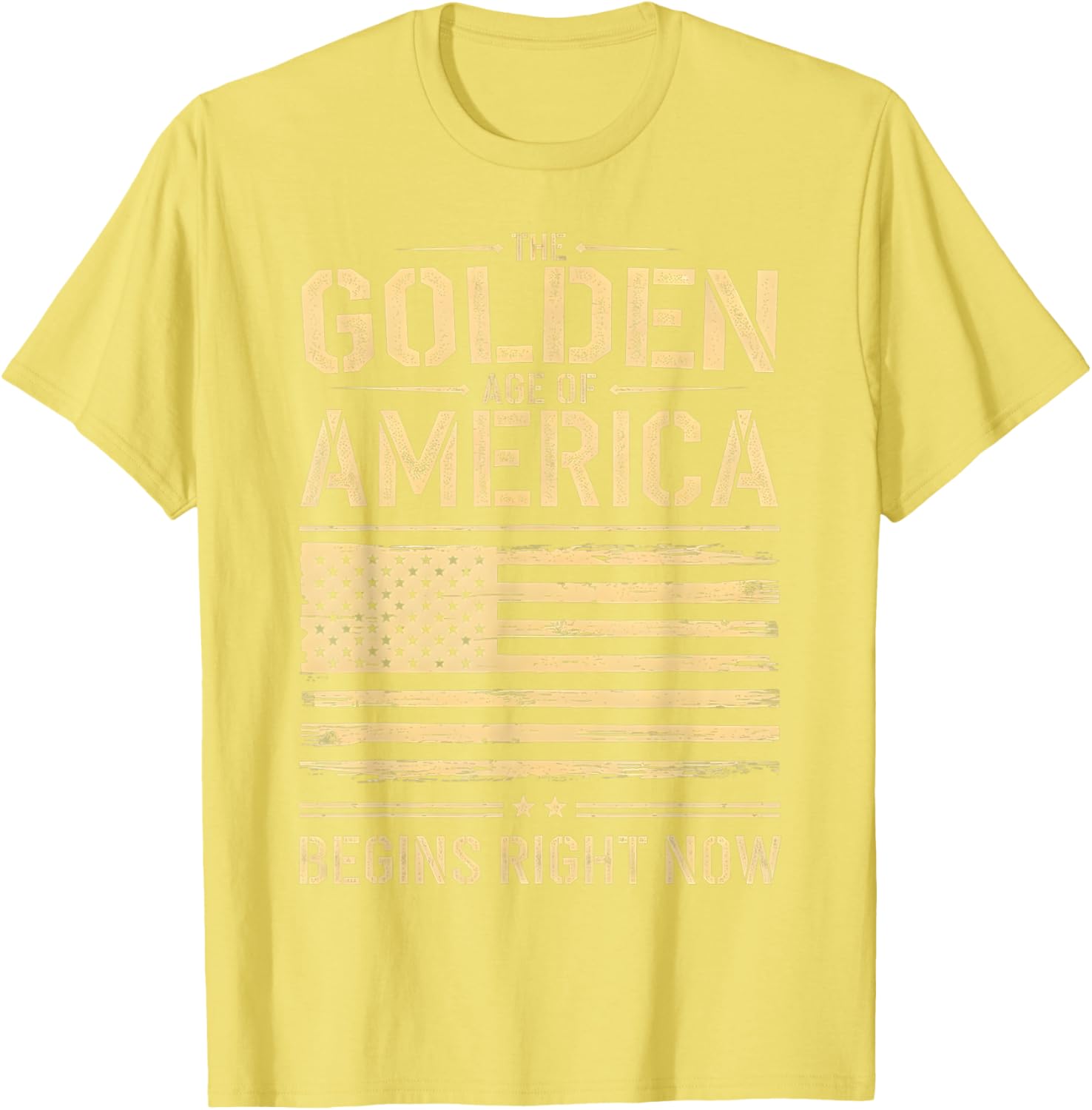 Golden Age of America Distressed T-Shirt with USA Flag Design - 10