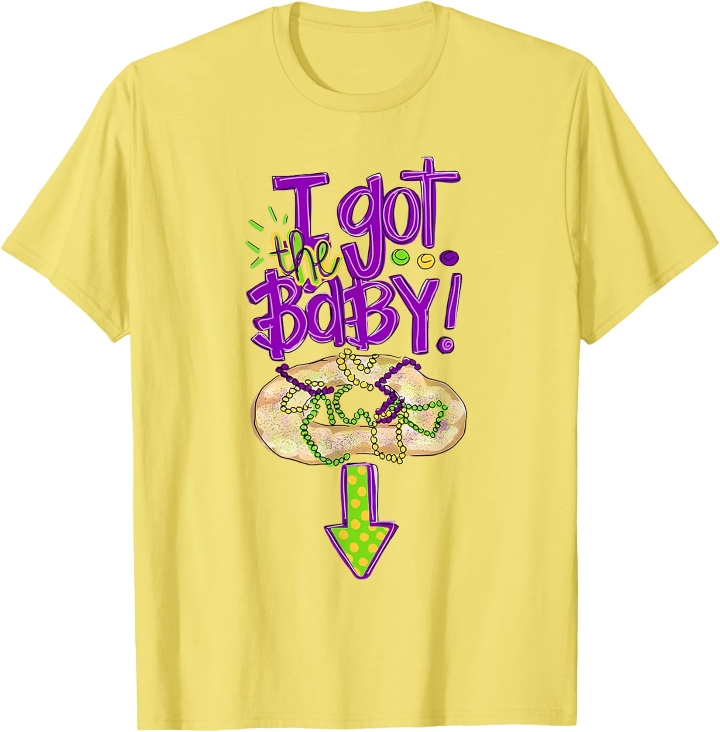 Baby Mardi Gras King Cake Reveal T-Shirt for New Orleans Celebrations - 16