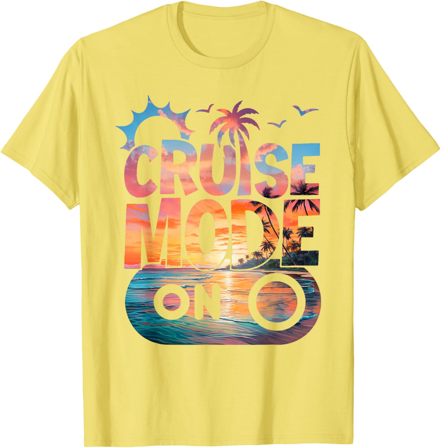 Cruise Mode On Tropical Sunset Family T-Shirt for Fun Vacation Vibes - 20