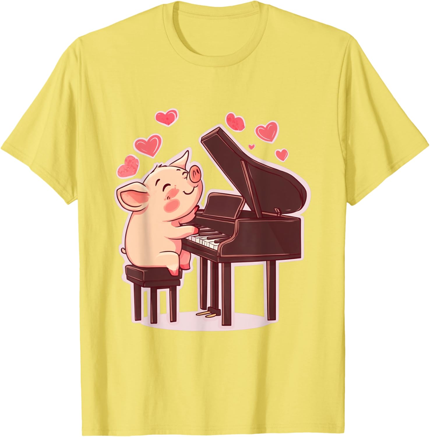 Funny Pig Playing Piano Valentine's Day T-Shirt for Animal Lovers - 9