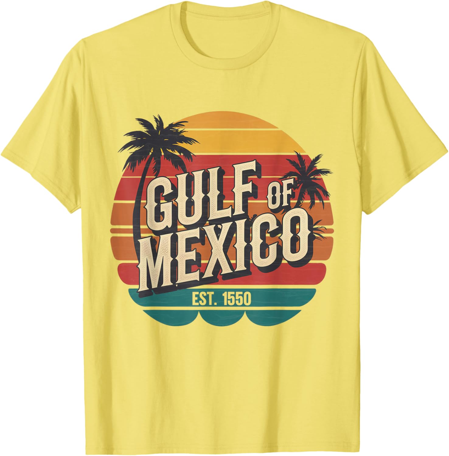 Vintage Gulf of Mexico EST 1550 Retro T-Shirt for Beach Lovers - 4