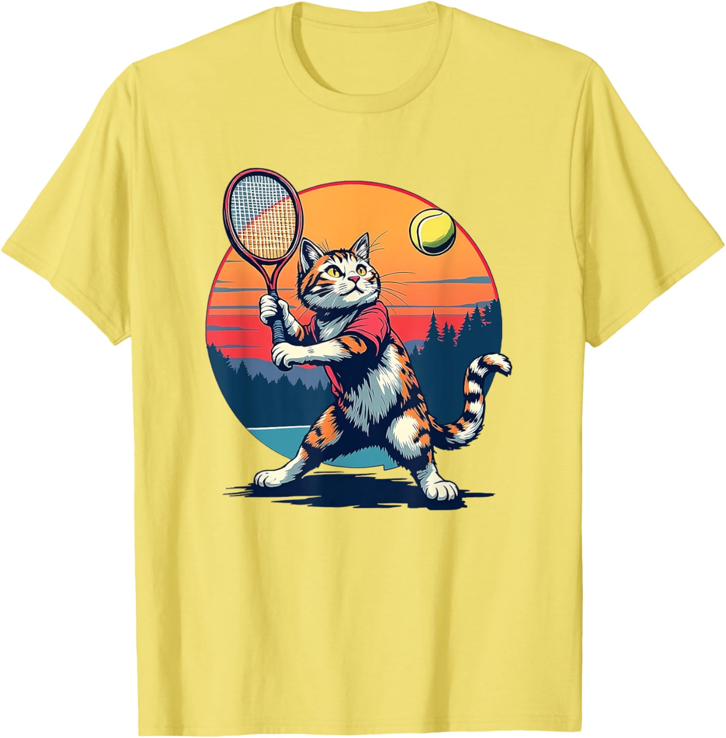 Funny Cat Playing Tennis T-Shirt for Cat Lovers - Unisex Apparel - 3