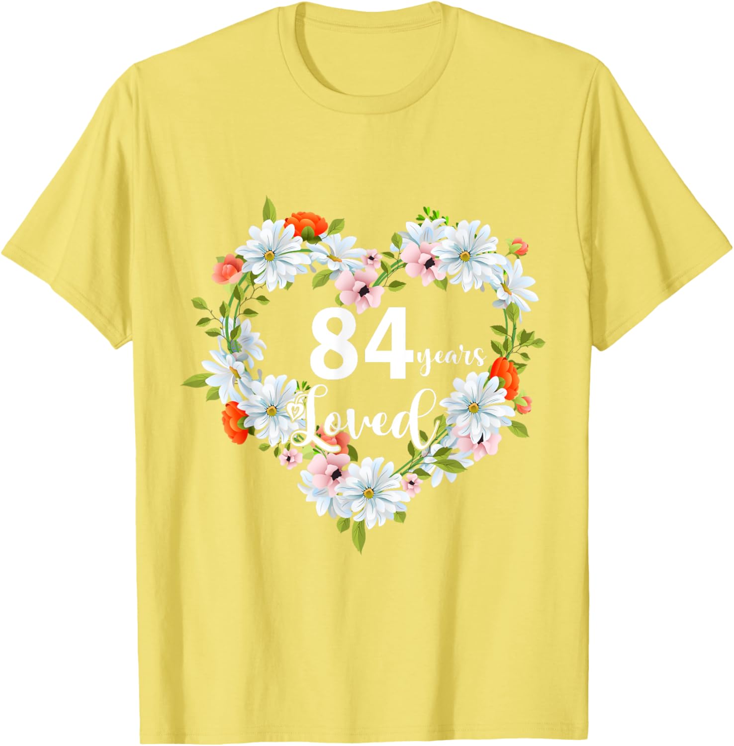 84th Birthday Gift T-Shirt for Women - 84 Years Loved 1941 Design - 19