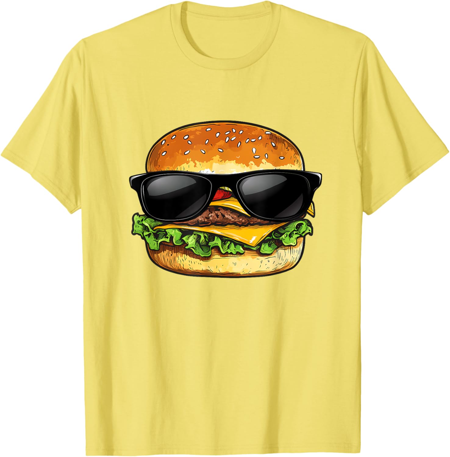 Funny Hamburger Sunglasses Cheese BBQ T-Shirt for Food Lovers - 2