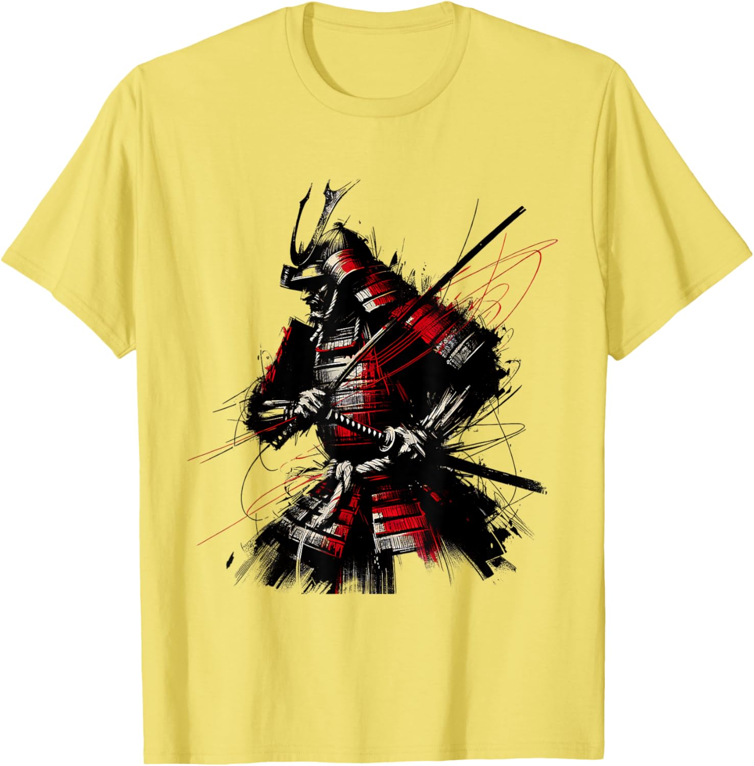 Samurai Brush Stroke Vintage Fighter T-Shirt for Art Lovers - 4