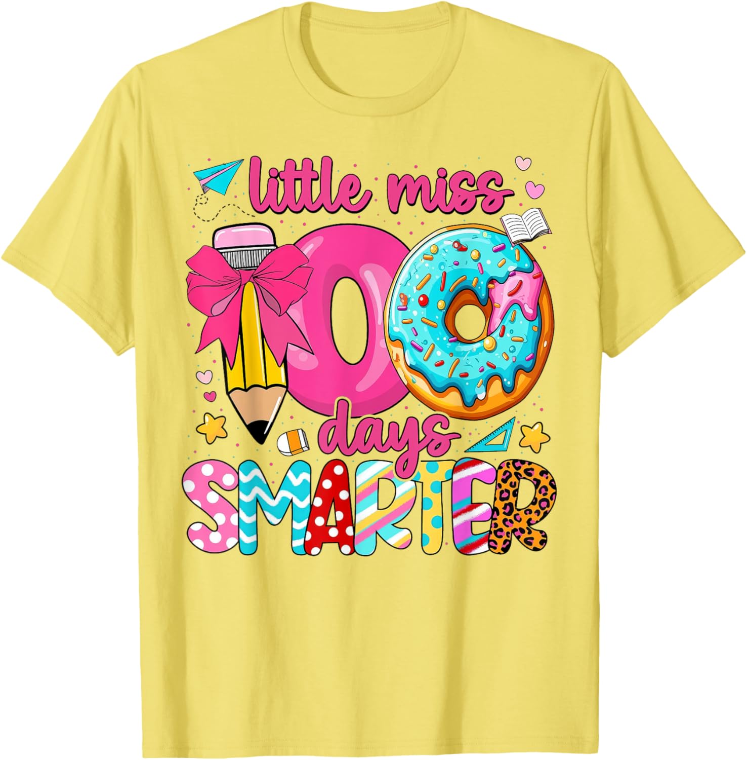 Little Miss 100 Days Smarter Girls T-Shirt for 100th Day of School - 2