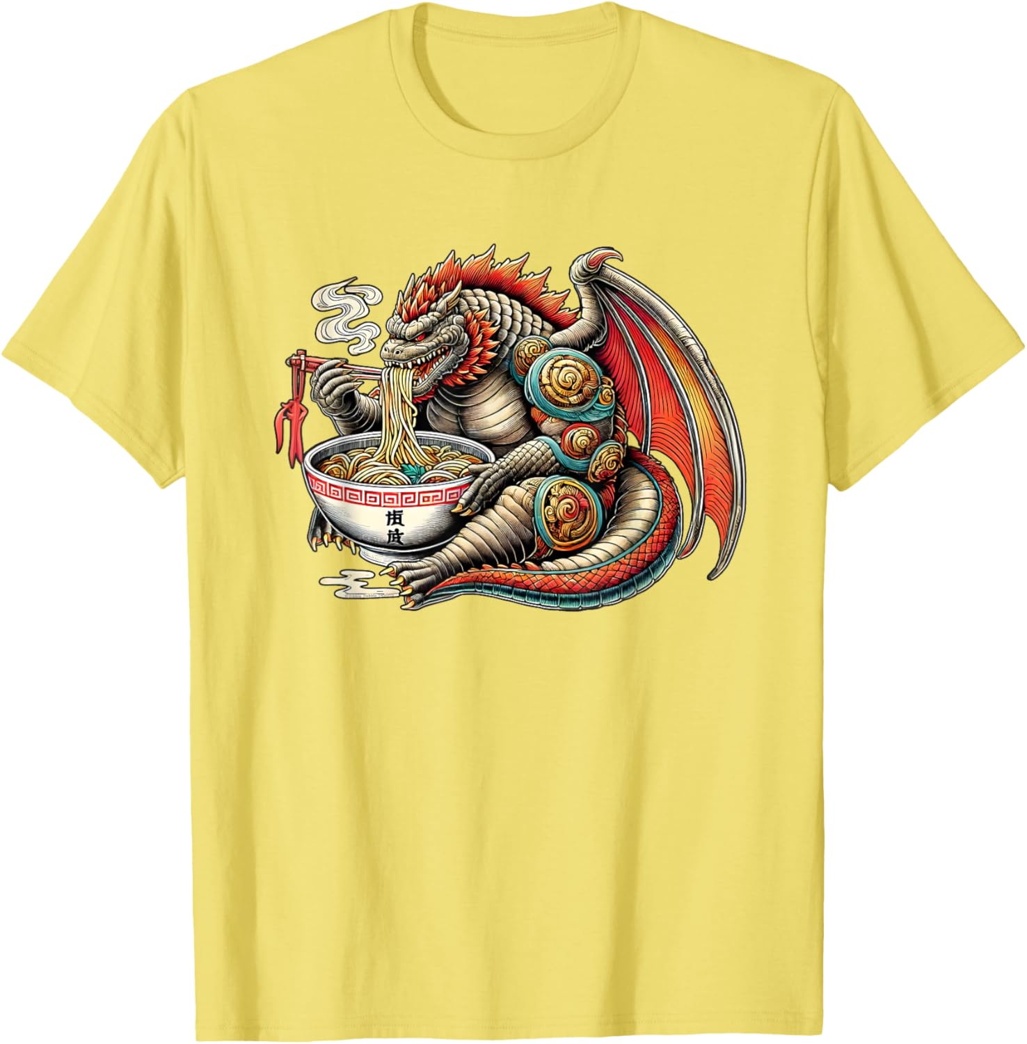 Funny Kaiju Dragon Ramen Monster T-Shirt for Japanese Culture Fans - 15