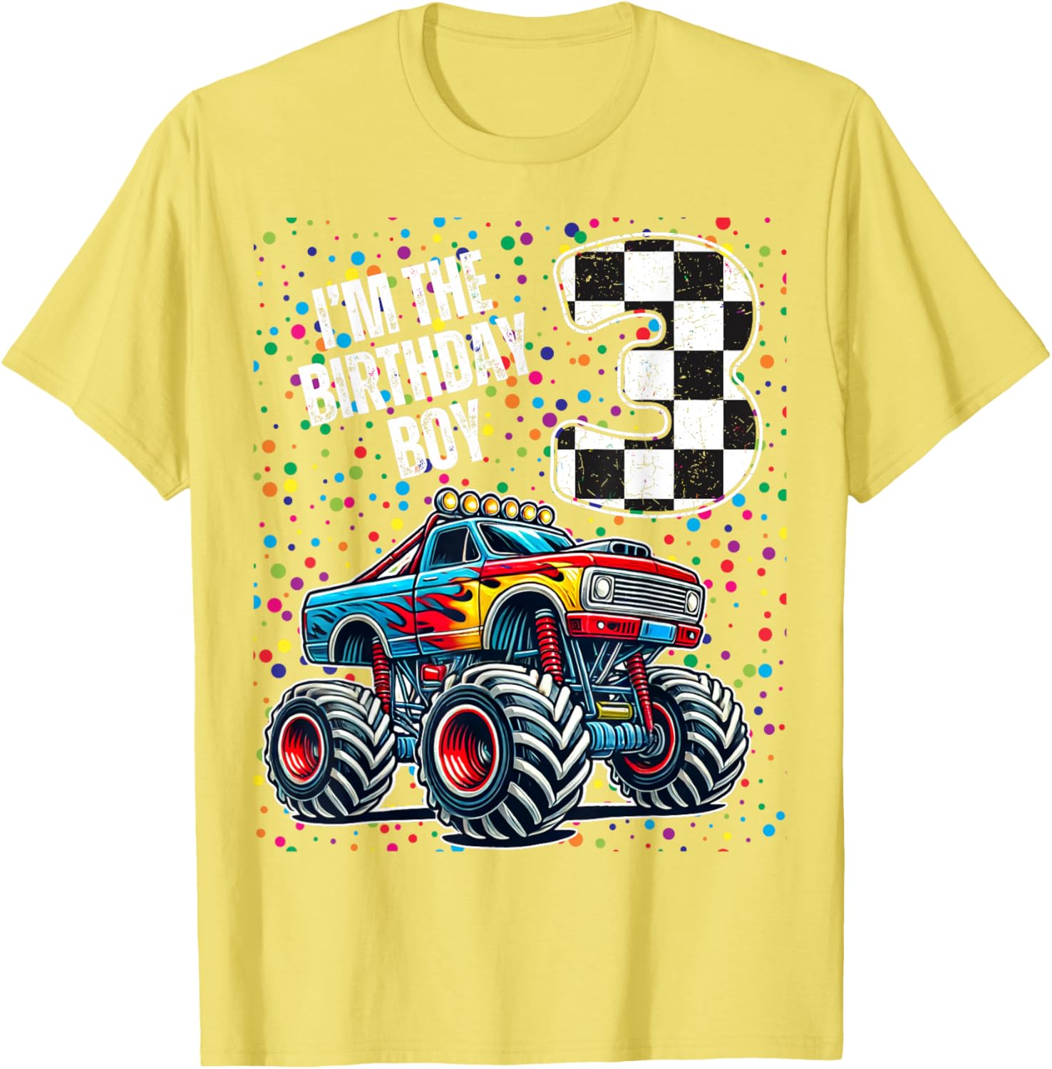 3rd Birthday Monster Truck Shirt for Boys Fun Family Celebration Tee - 12