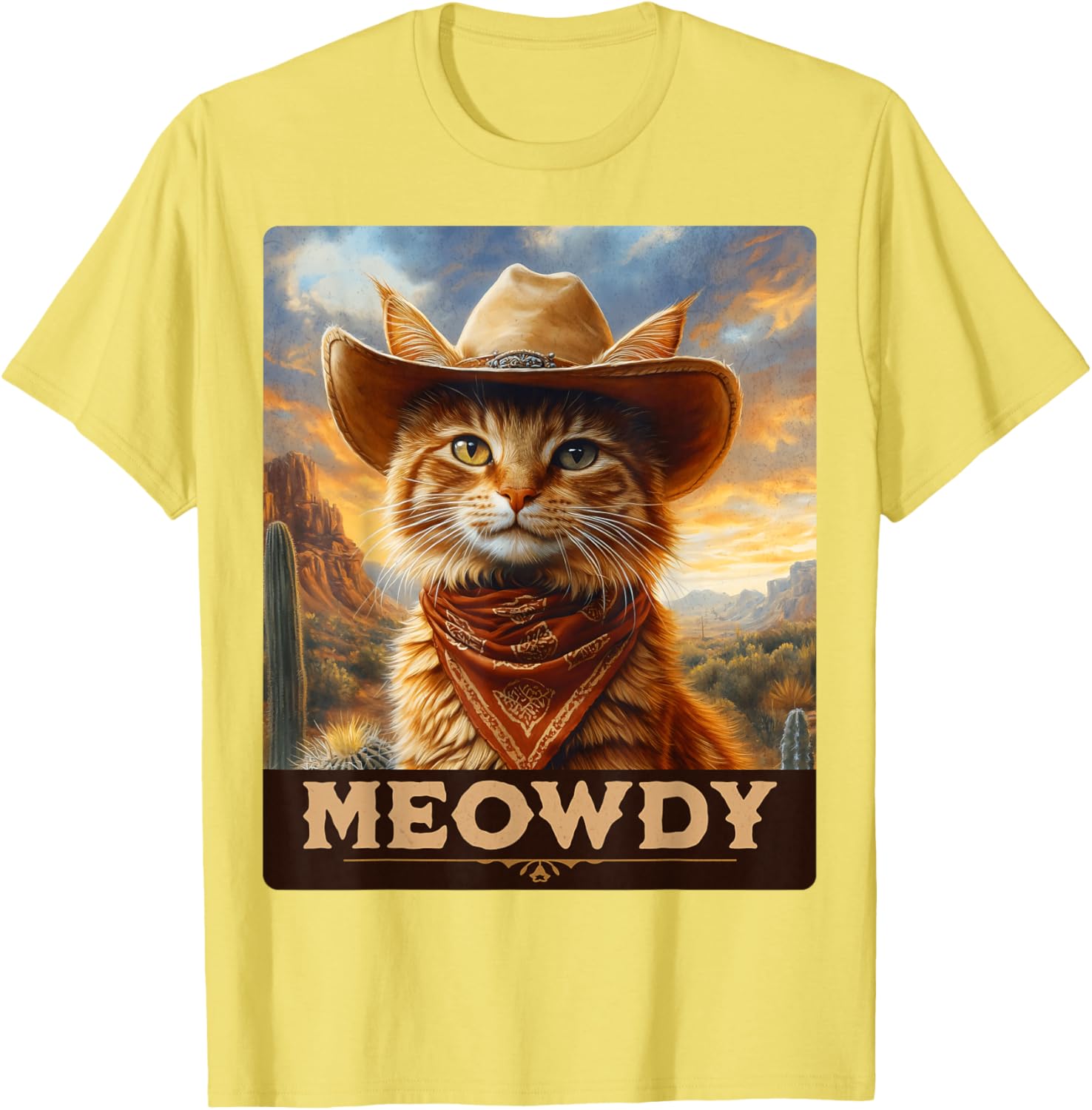 Meowdy Cowboy Cat T-Shirt for Wild West Cat Lovers and Fans - 18